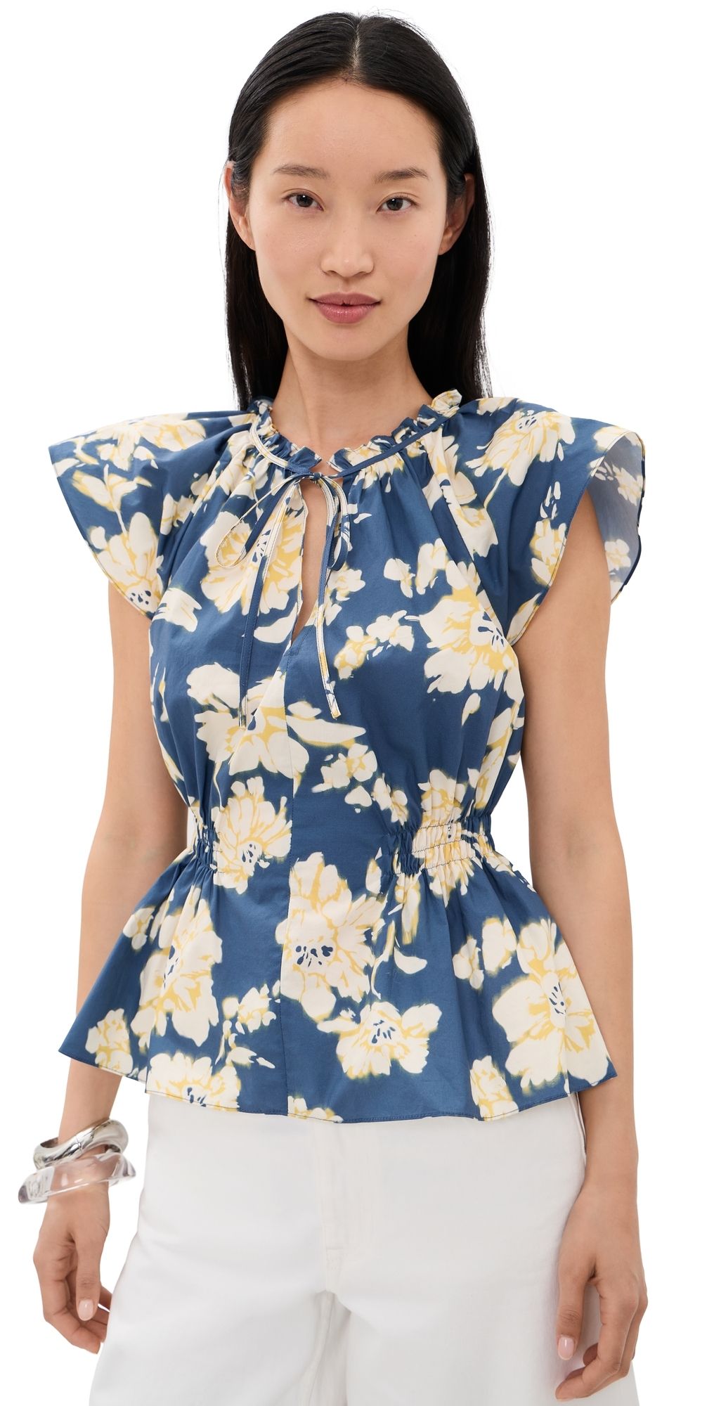 Tanya Taylor Ivana Top French Blue Multi L