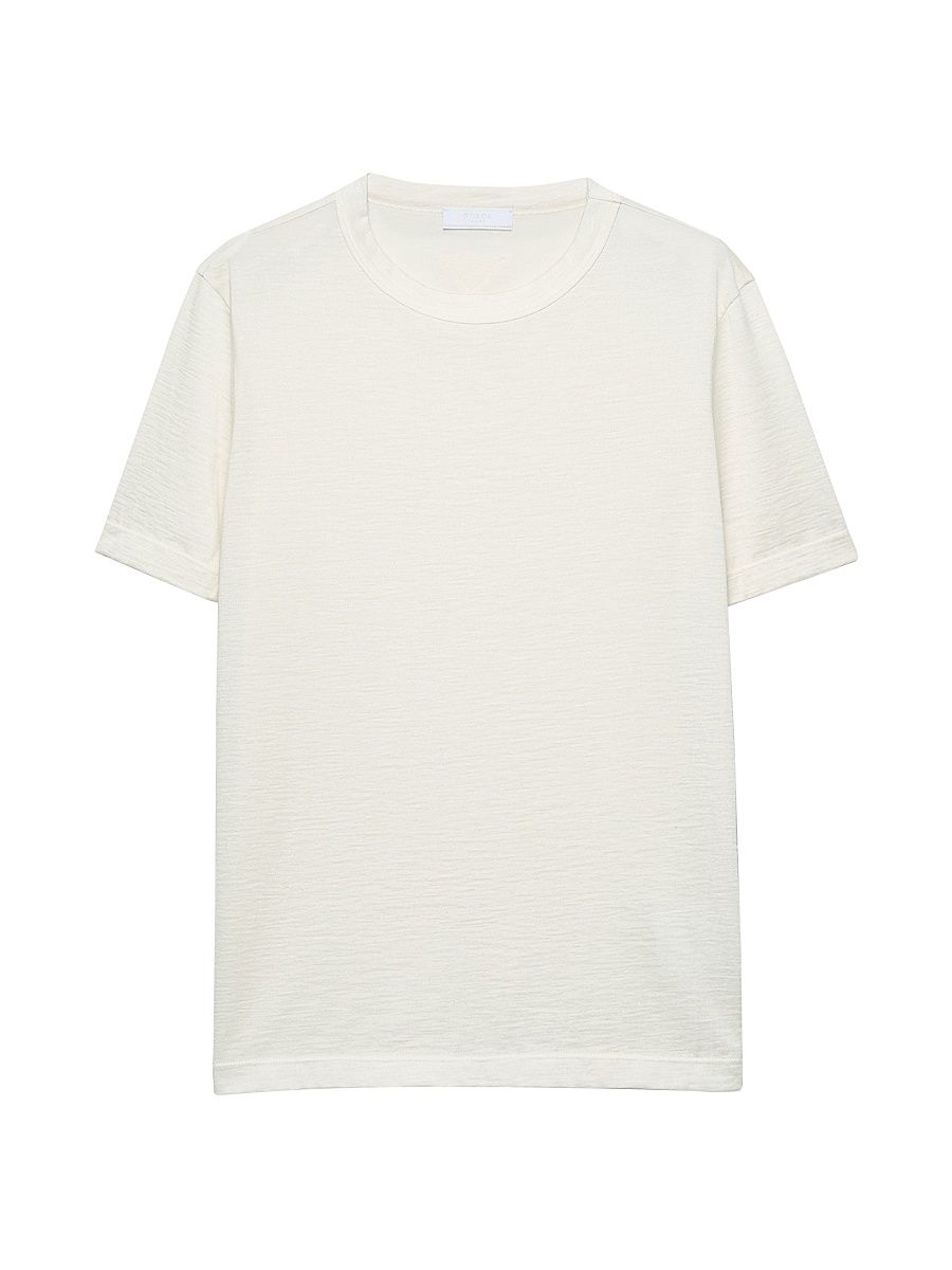 Men's Cashmere and Silk T-Shirt - White - Size Large