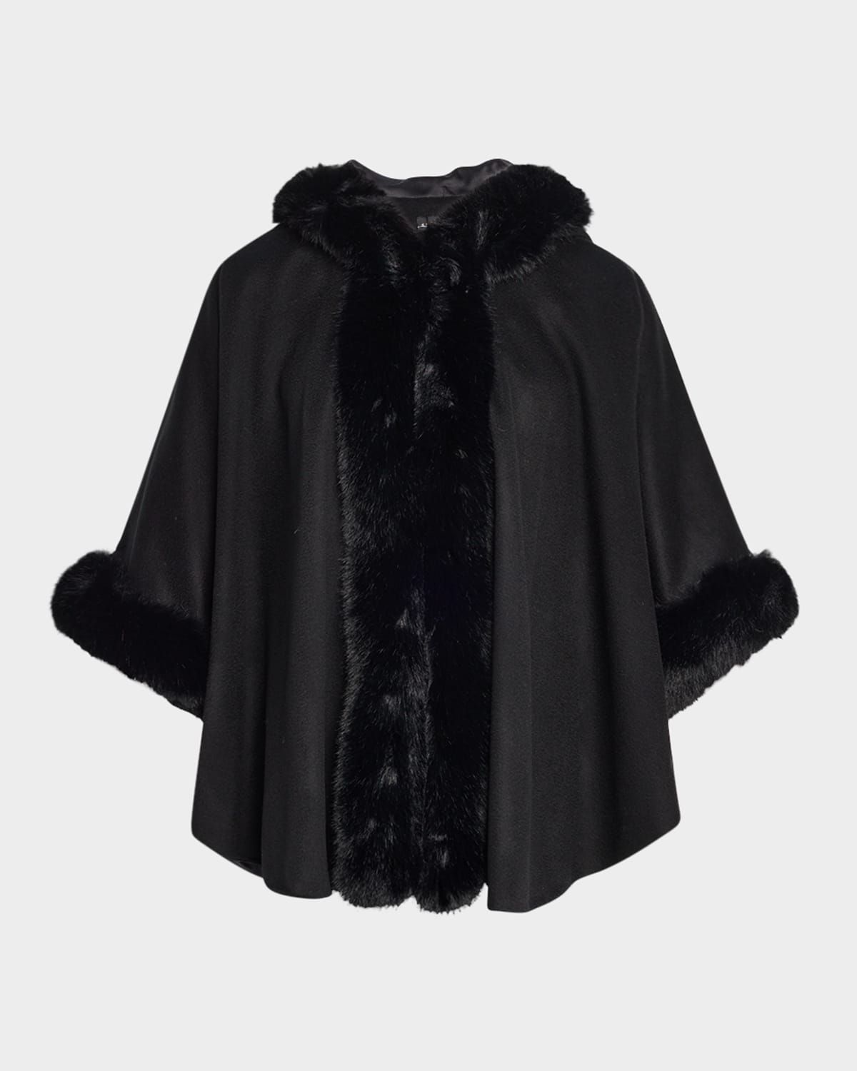 Cape W/ Faux Fur Trim