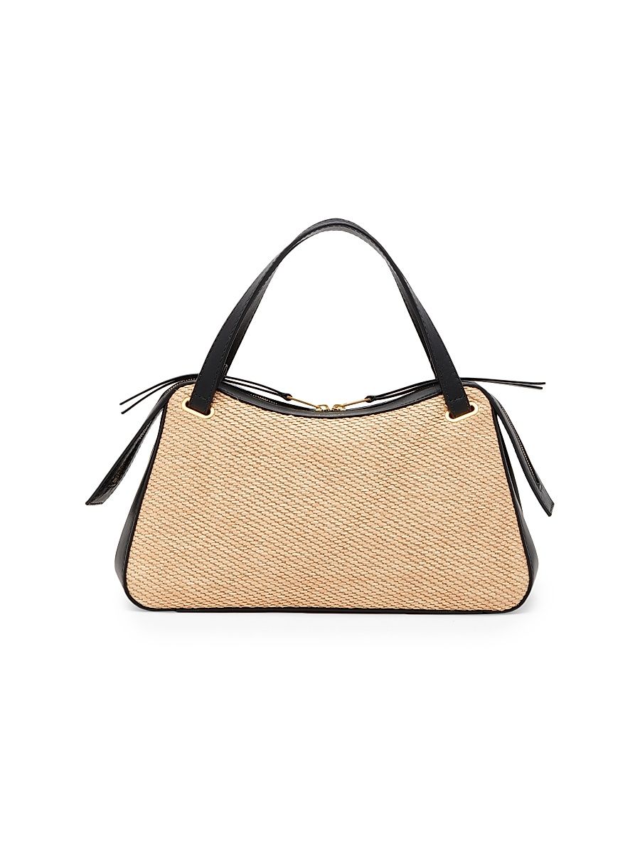 Women's Dune Leather & Woven Crossbody Bag - Natural