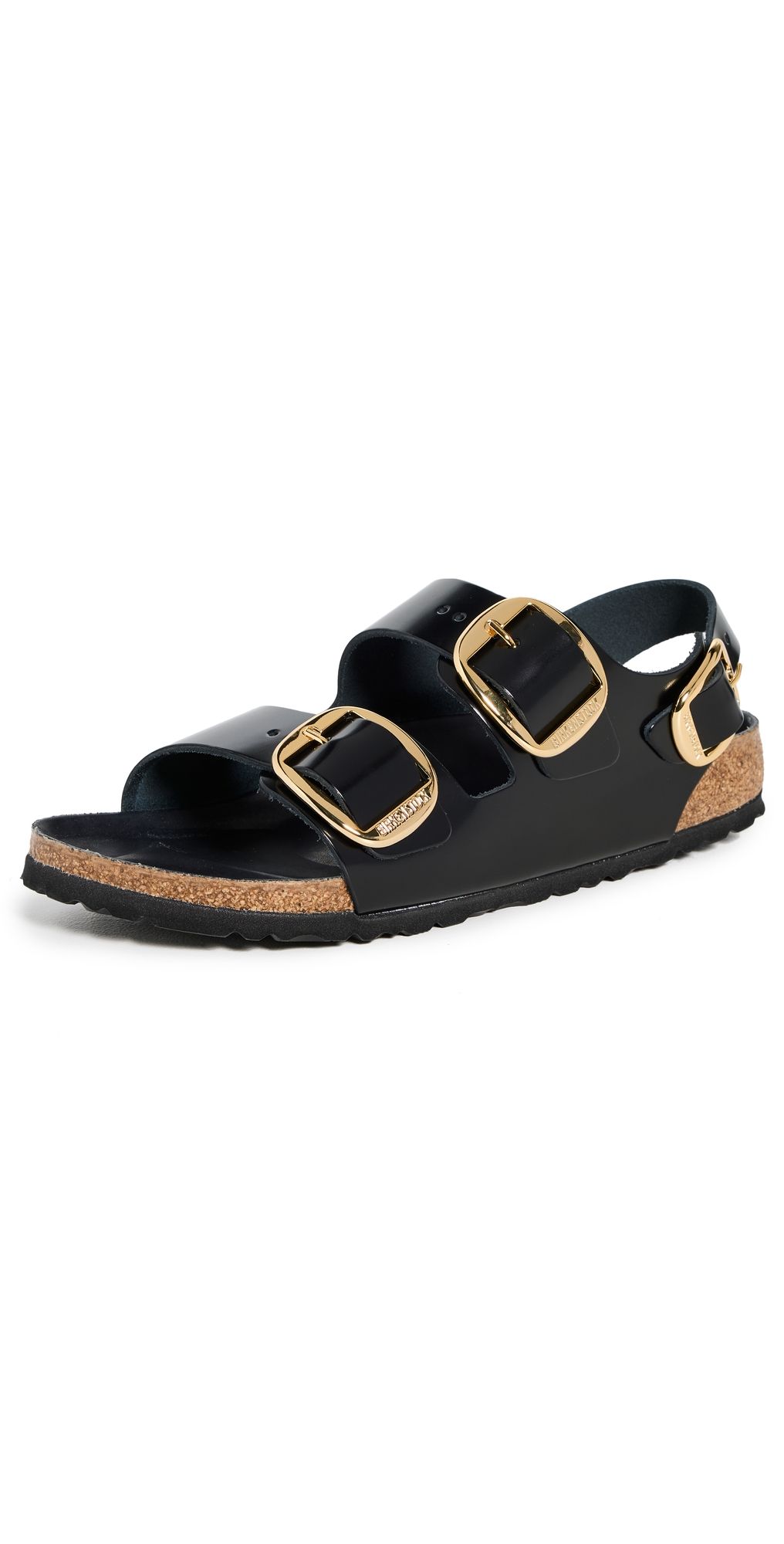 Birkenstock Milano Big Buckle Sandals High Shine Black 38