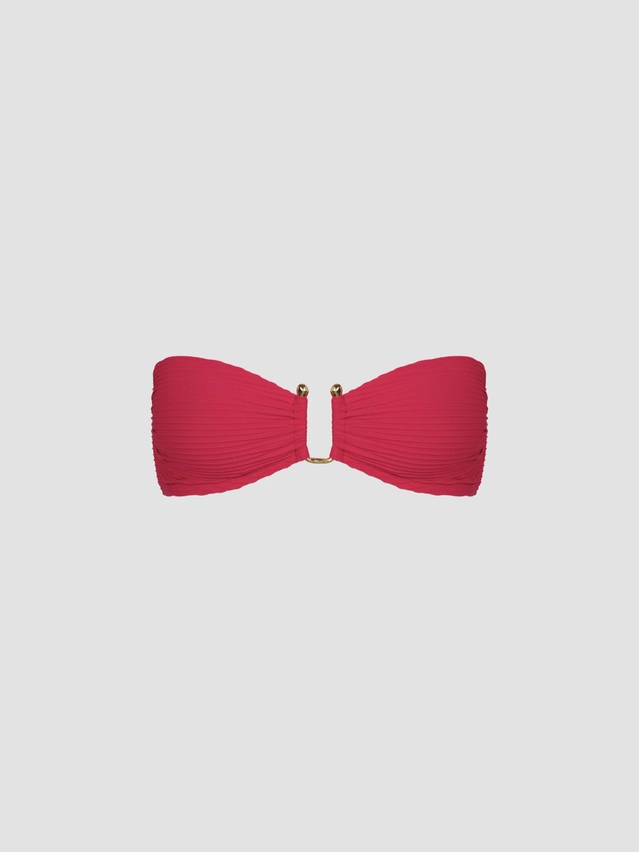 ViX by Paula Hermanny Women's Jill Square Bandeau Top - Red - Size XL
