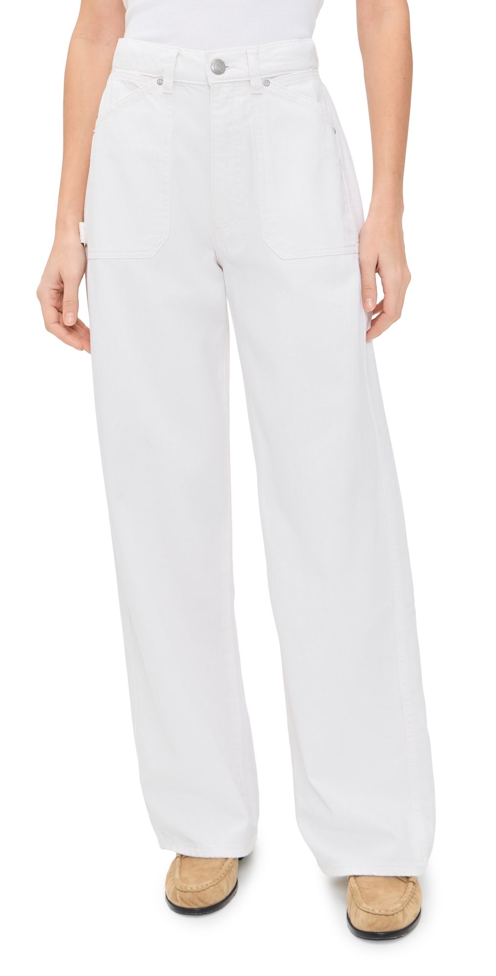 DL1961 Taylor Relaxed Barrel High Rise Jeans White 32