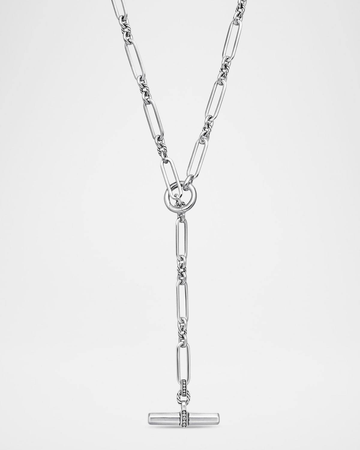 Lexington Chain Necklace with Diamonds in Silver, 6.5mm, 41"L