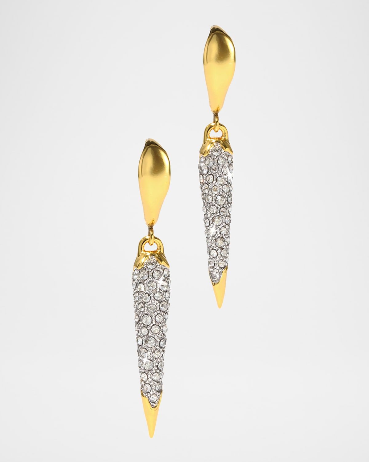 Solanales Gold-Plated Crystal Spear Earrings
