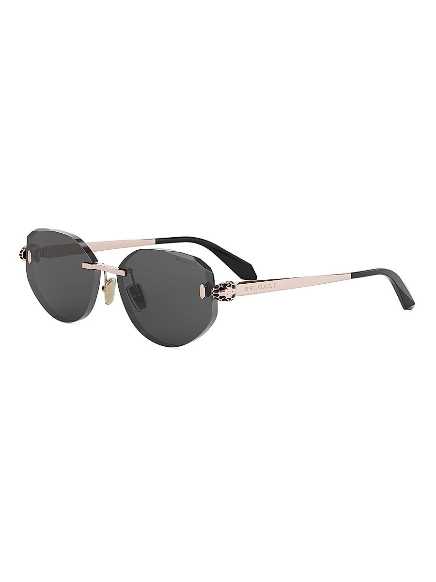 Women's Serpenti Forever 58MM Oval Sunglasses - Rose Gold Black