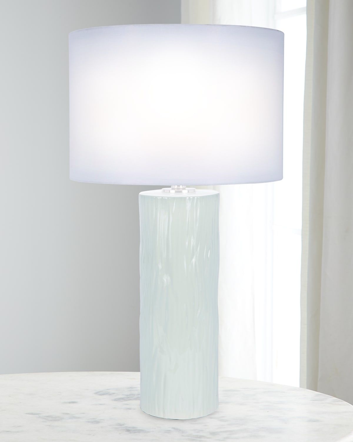 Mint Green Ceramic Timber Lamp