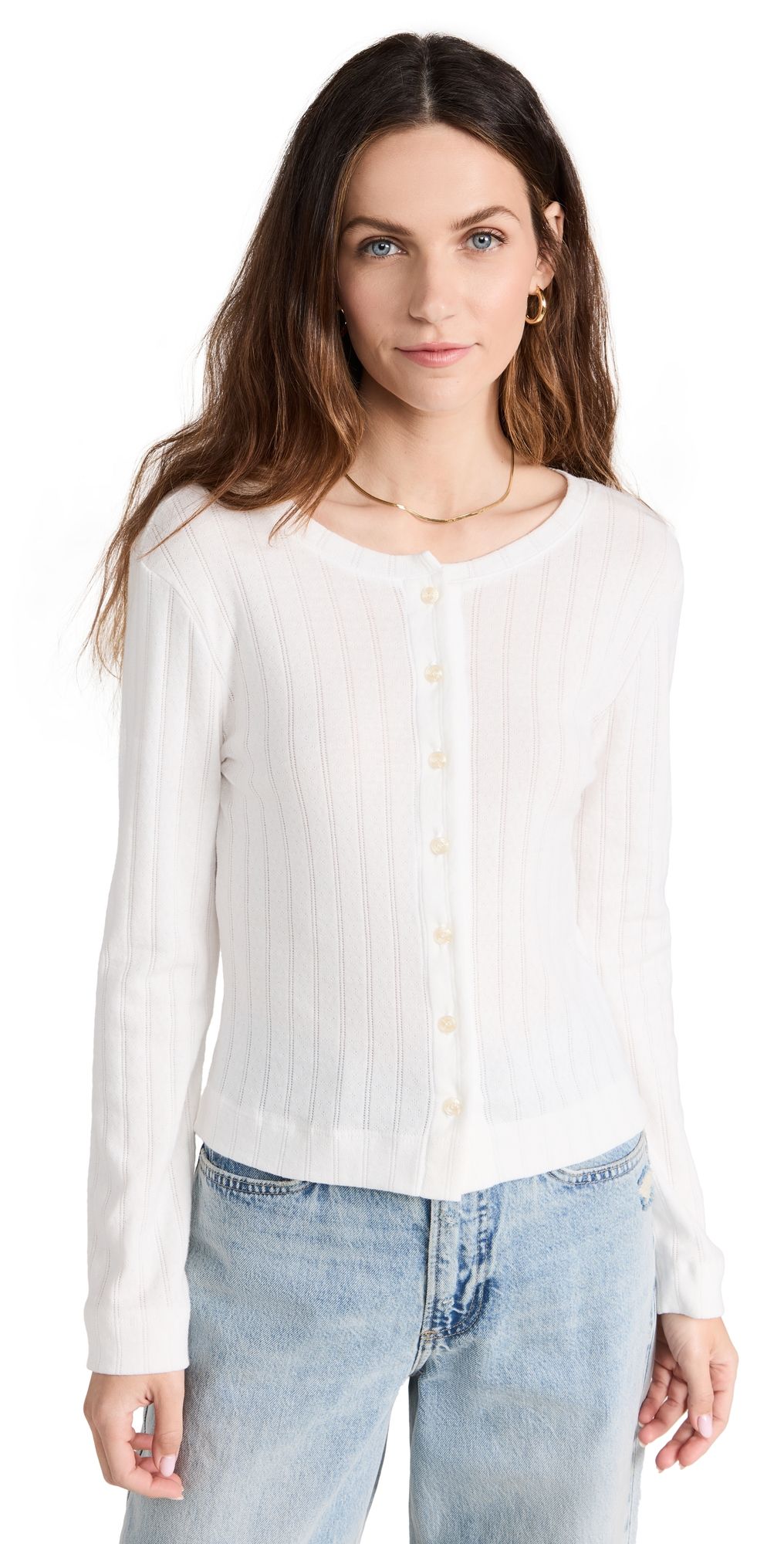 Leset Classic Cardigan White XS