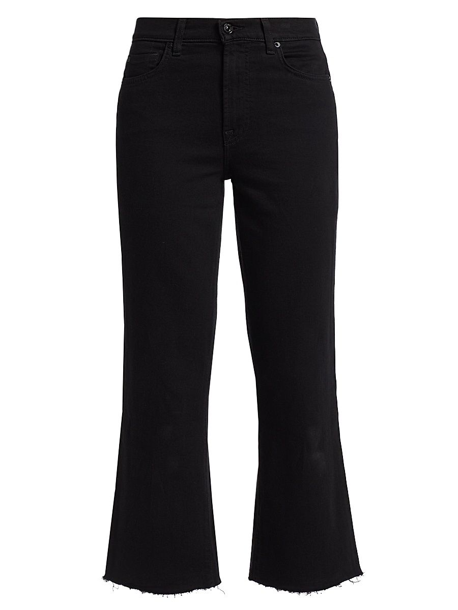Women's Alexa Cropped Straight Jeans - Black - Size 33