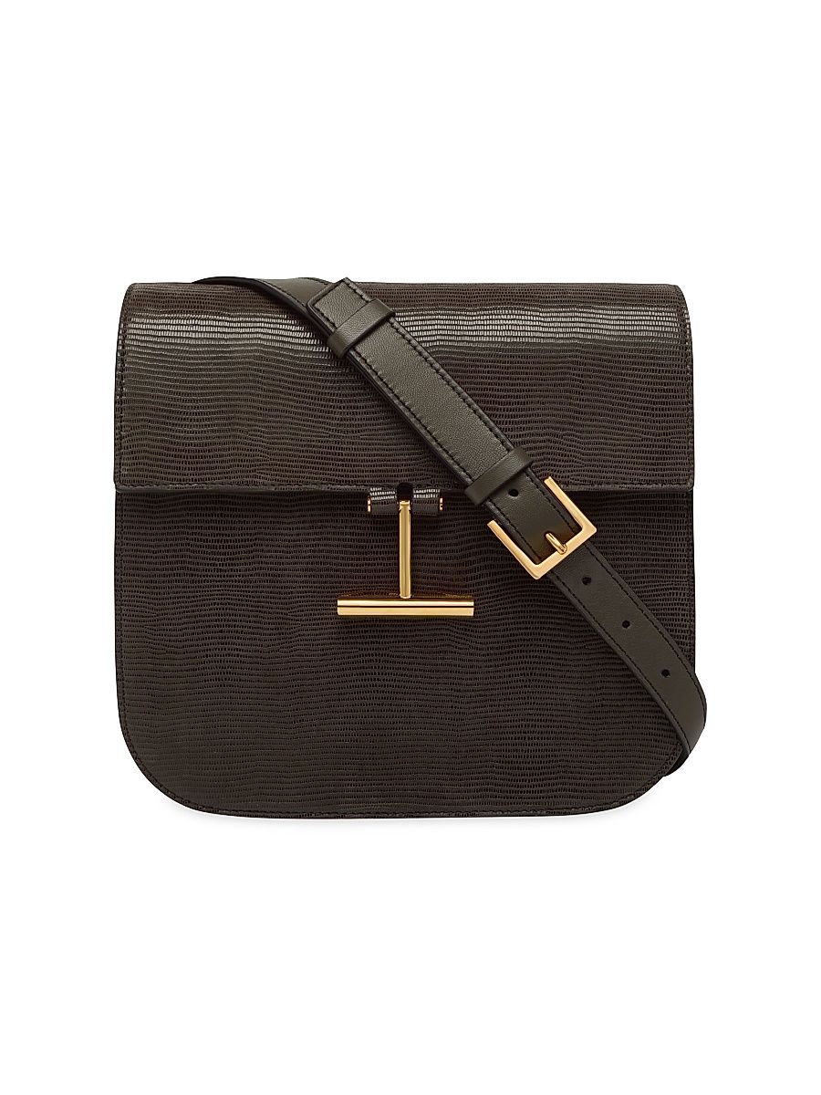 Women's Medium Tara Embossed Leather Crossbody Bag - Chocolate