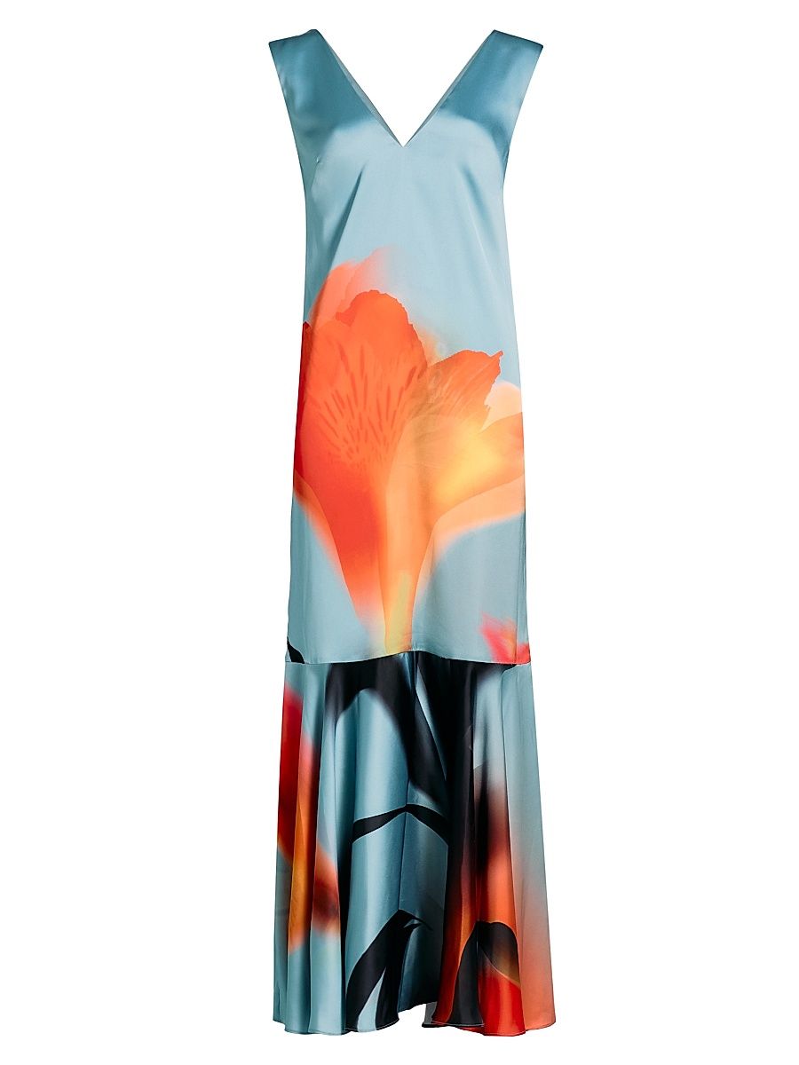 Women's Isah Floral Maxi Dress - Fire Petal - Size XS