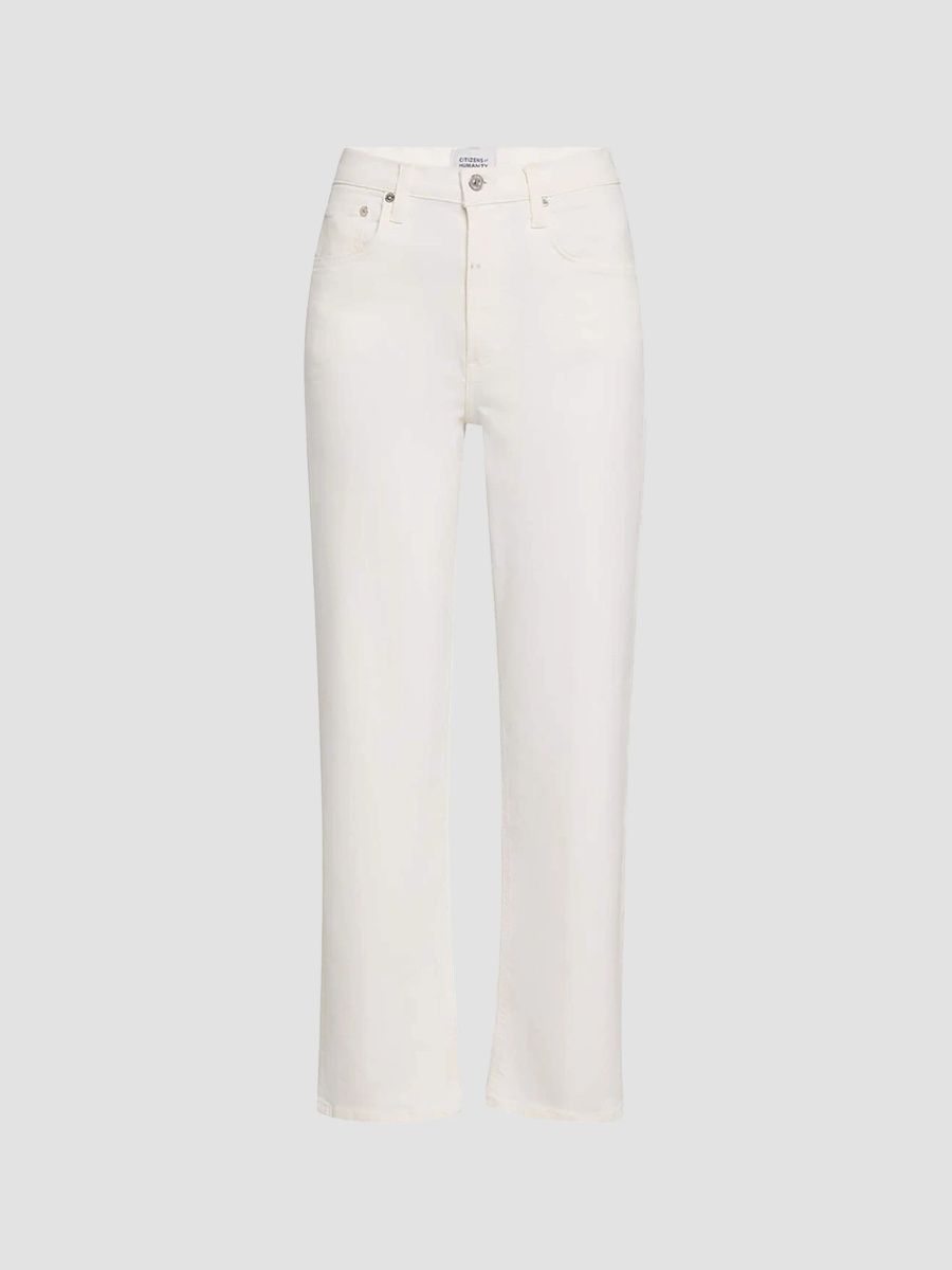 Citizens of Humanity Women's Palma Twill Straight-Leg Pants - Soft White - Size 32