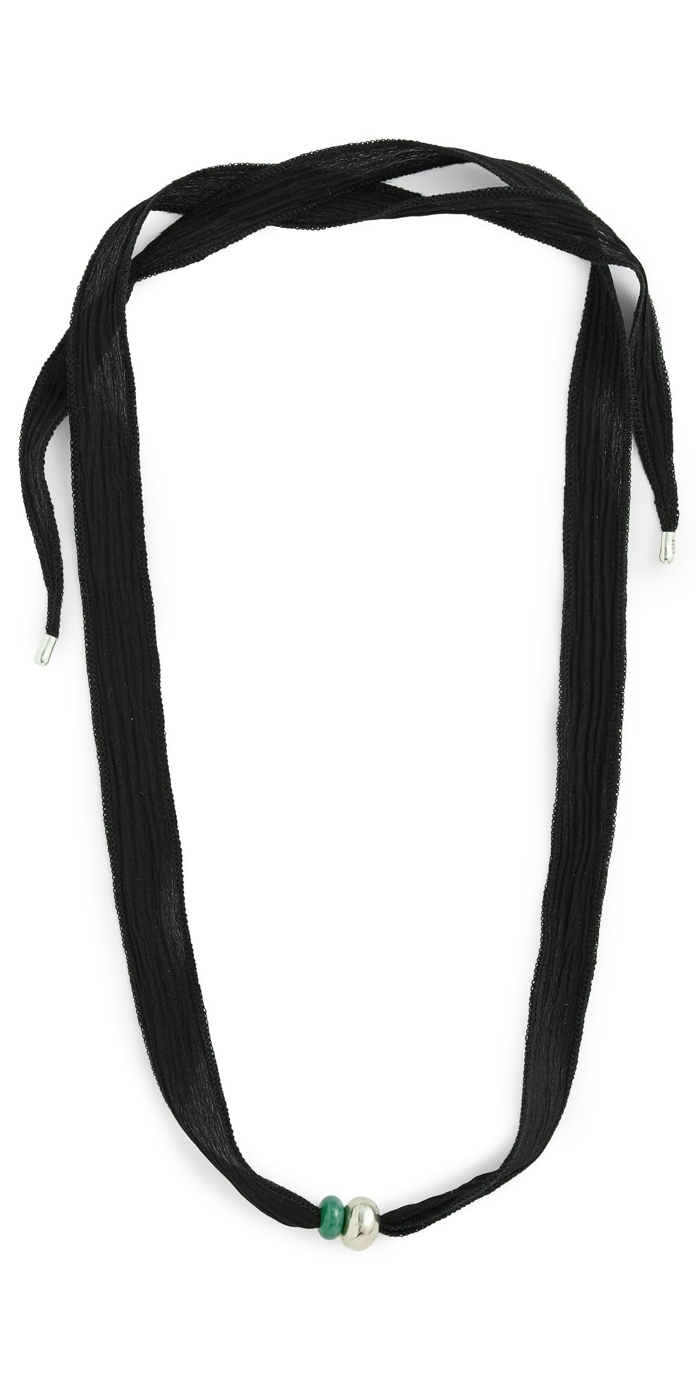 SHASHI Kate Silk Ribbon Tie Black One Size