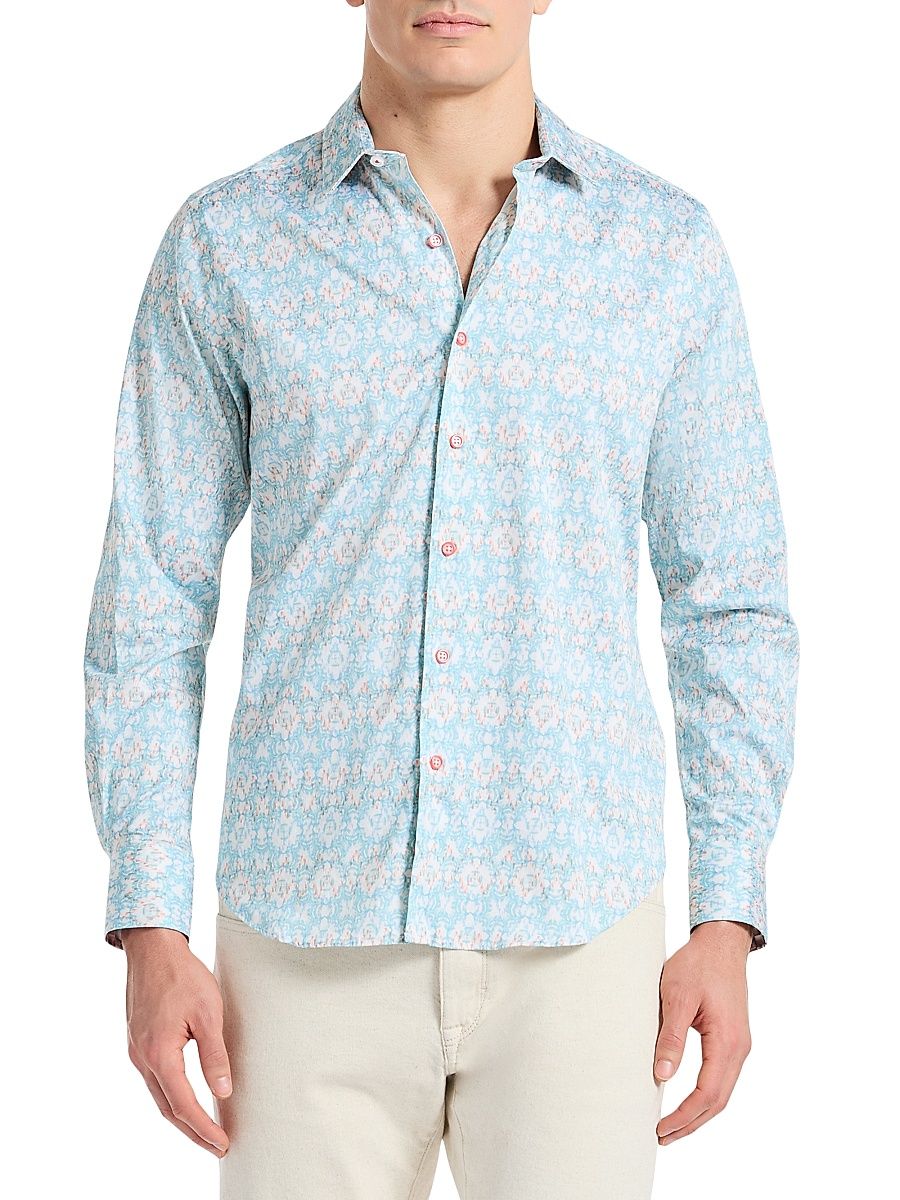 Men's Mariage Abstract Cotton-Blend Shirt - Size XXL