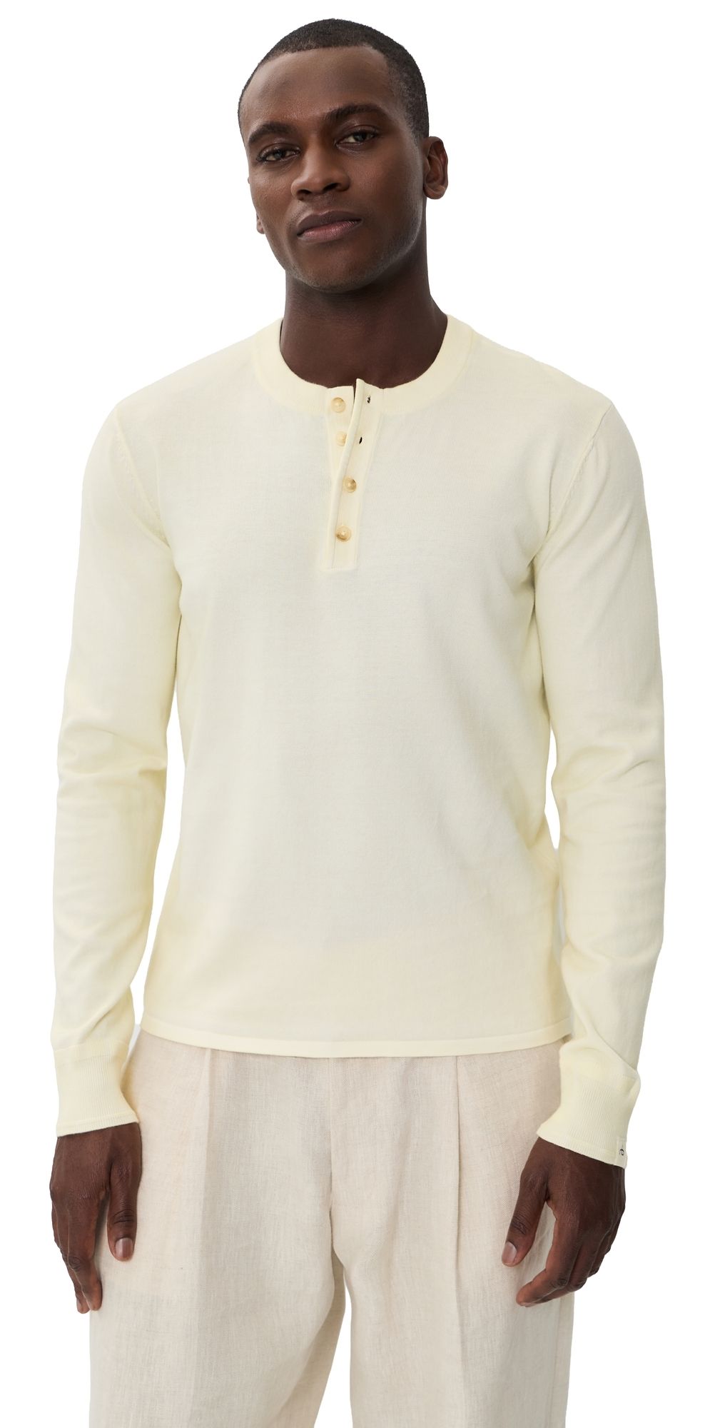 rag & bone Washed Supima Henley Chalk XL