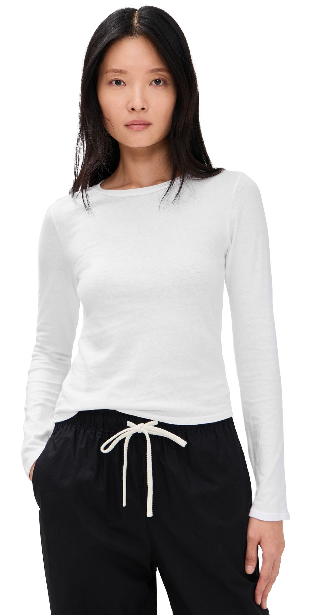 perfectwhitetee Jamie Recycled Cotton Long Sleeve Tee White L