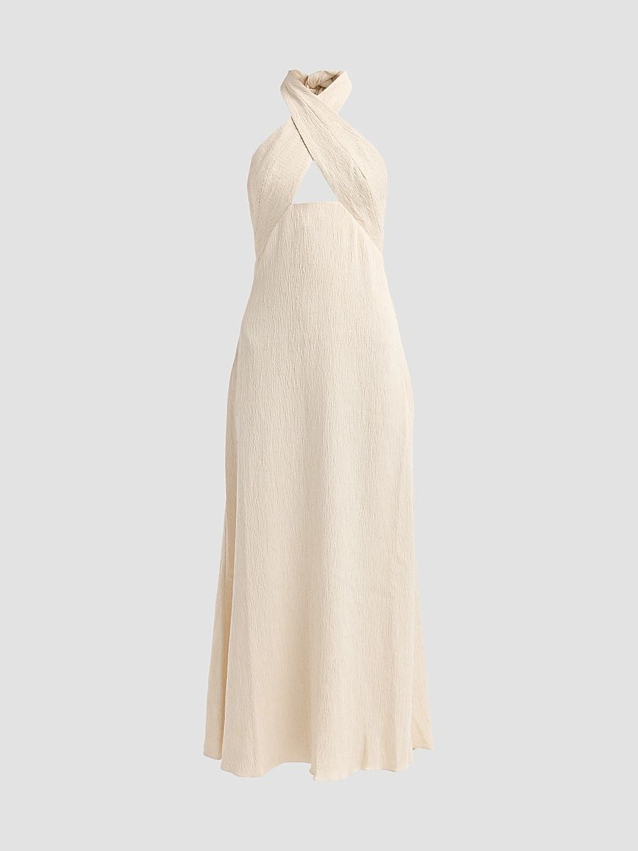 Women's Celeste Crinkle Ankle Dress - Ecru - Size 8