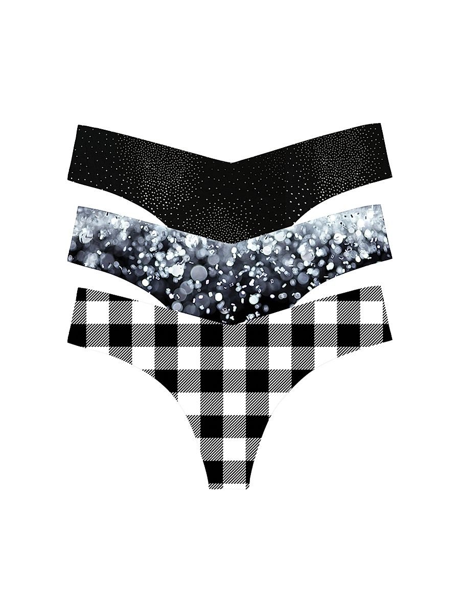 Women's Classic 3-Pack Raw-Cut Thongs - Size Medium