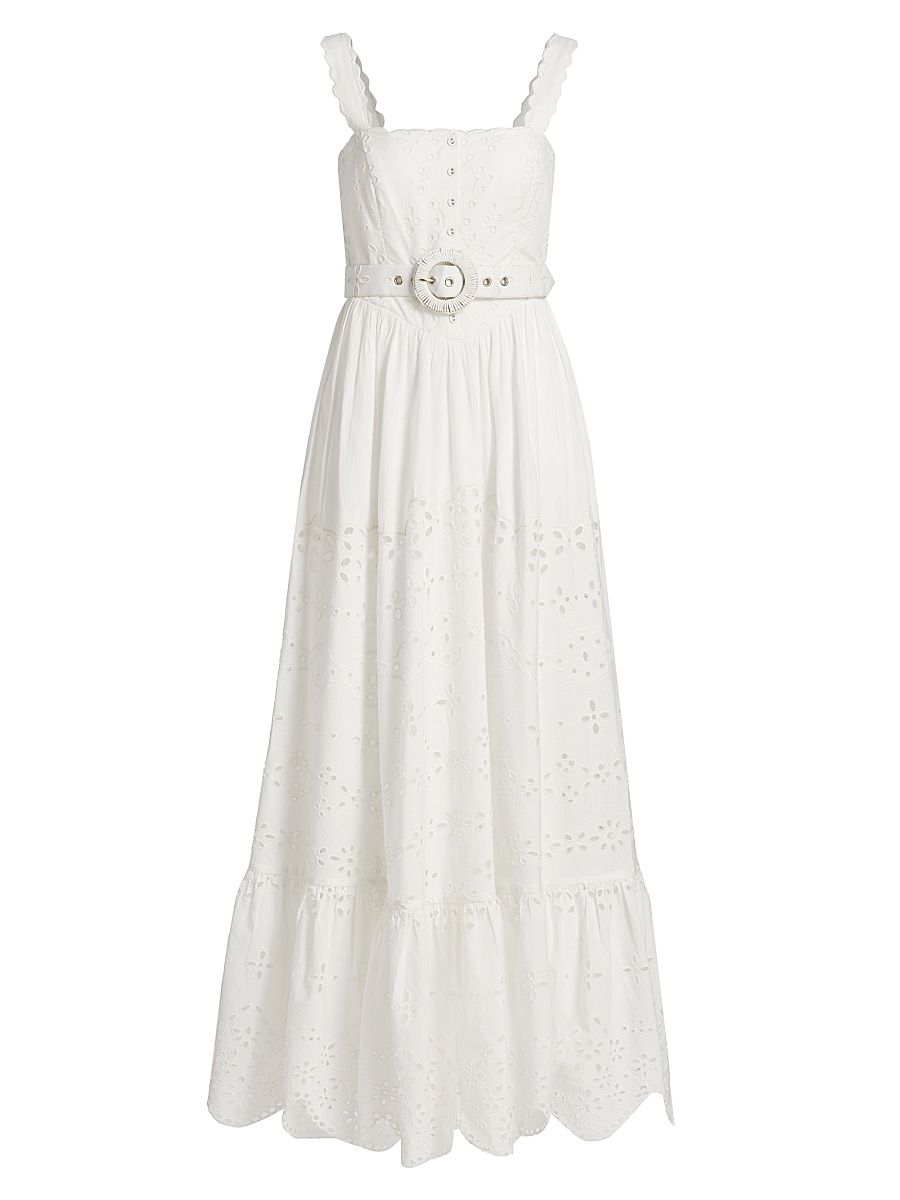 Women's Adya Buckle Maxi Dress - Off White - Size Large