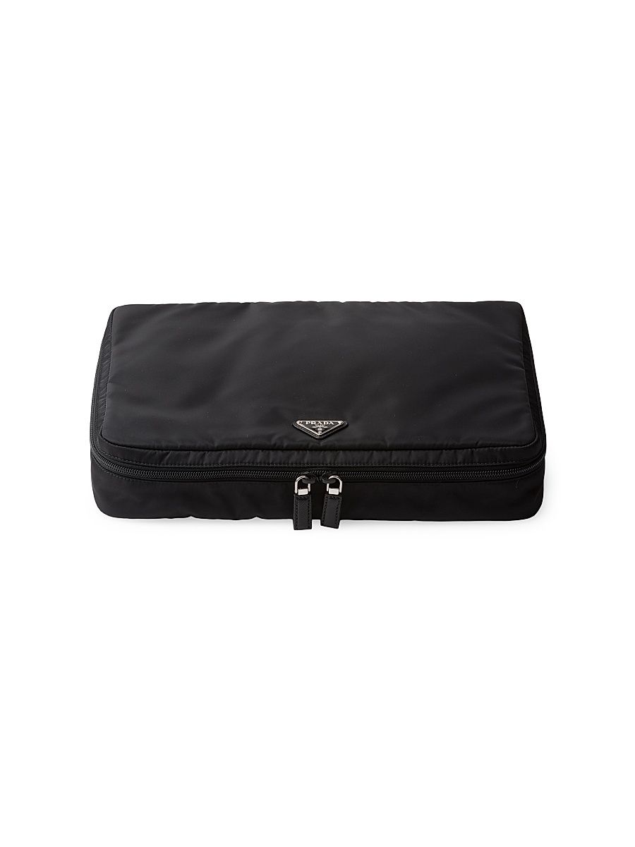Women's Large Re-Nylon Zipper Pouch - Black