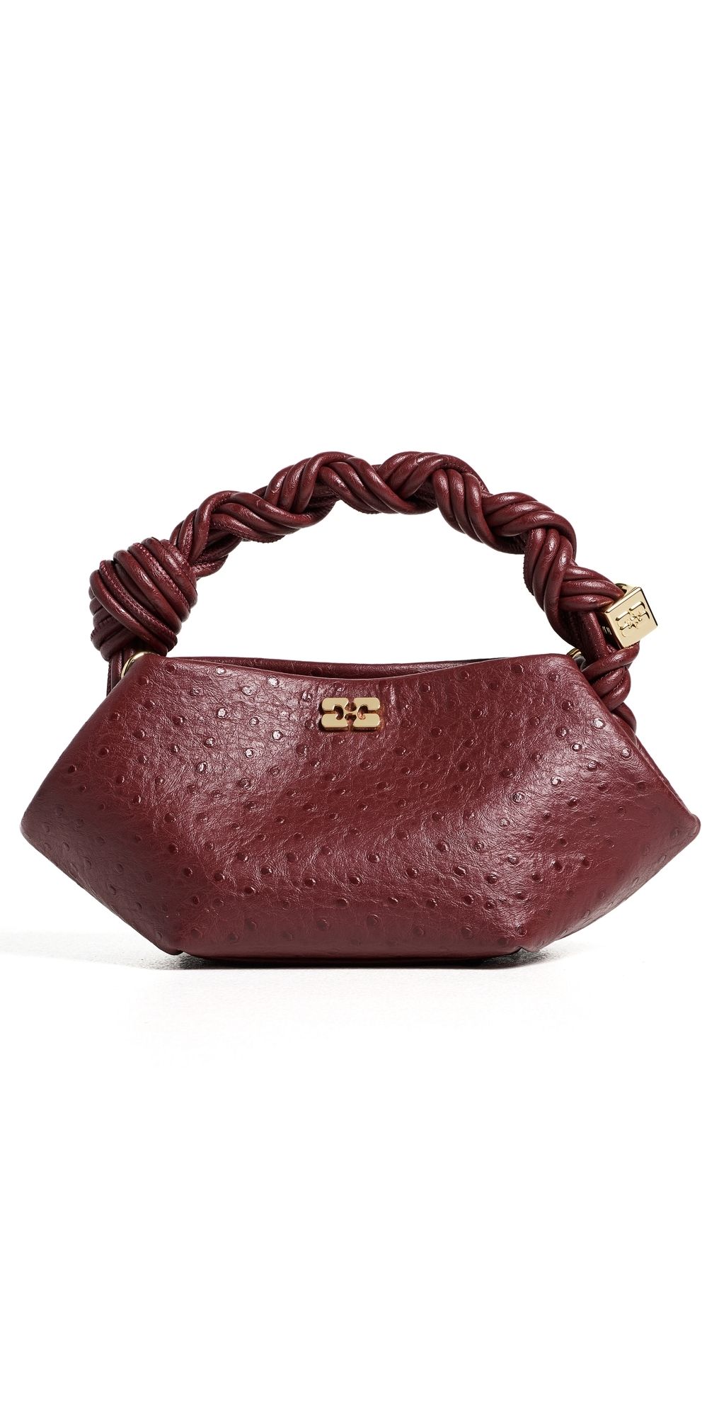 GANNI Bou Mini Ostrich Bag Brick Red One Size