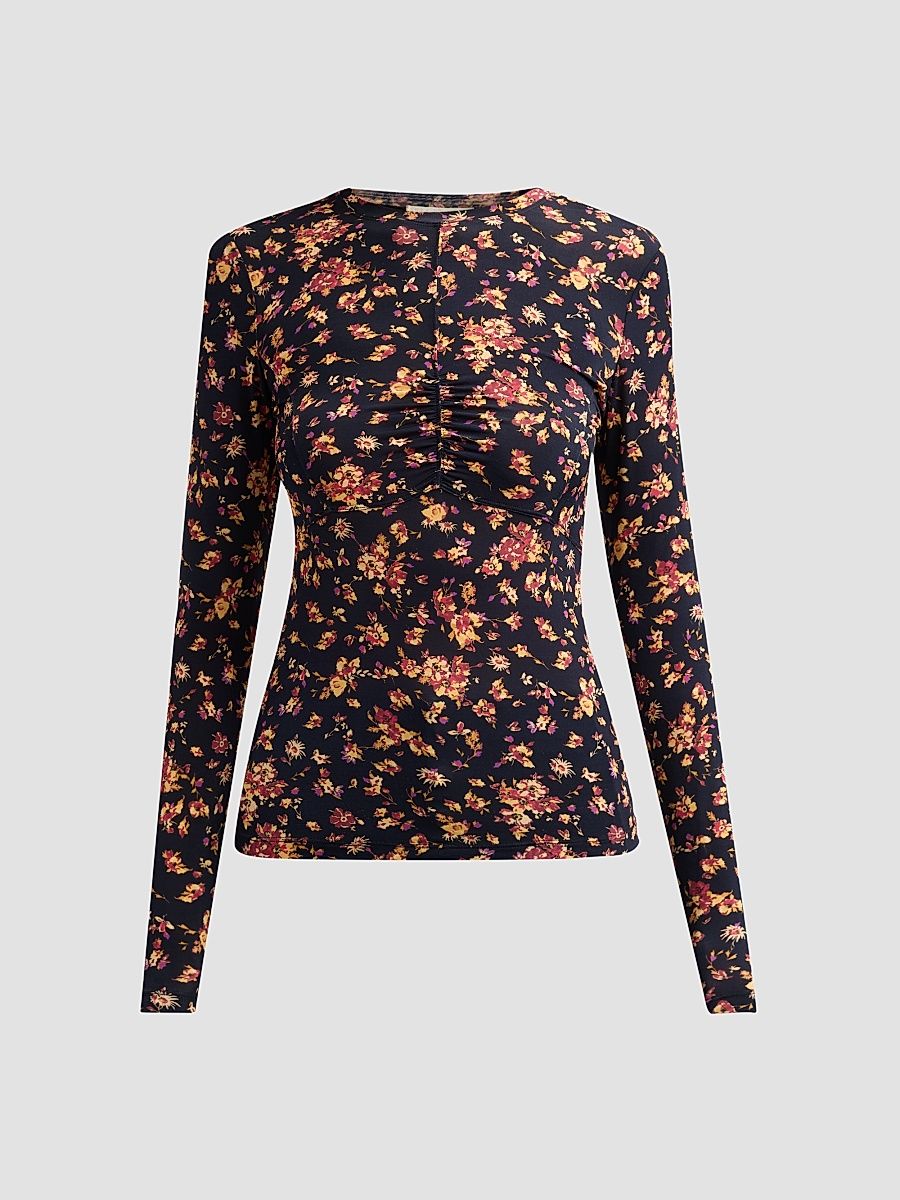 Women's Neri Long-Sleeve Jersey Top - Noir Floral - Size XS