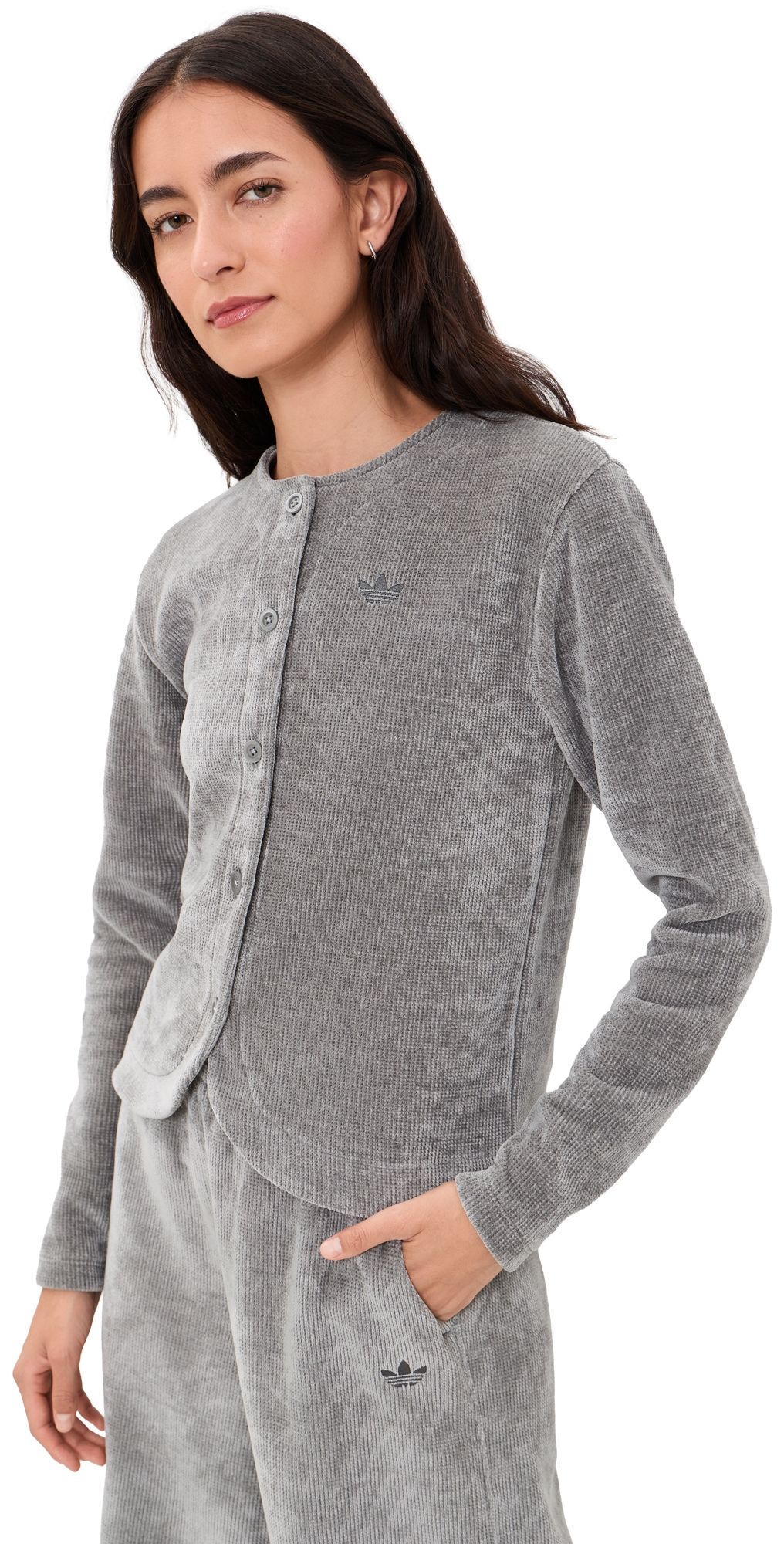 adidas Chennille Cardigan Grey Three XS