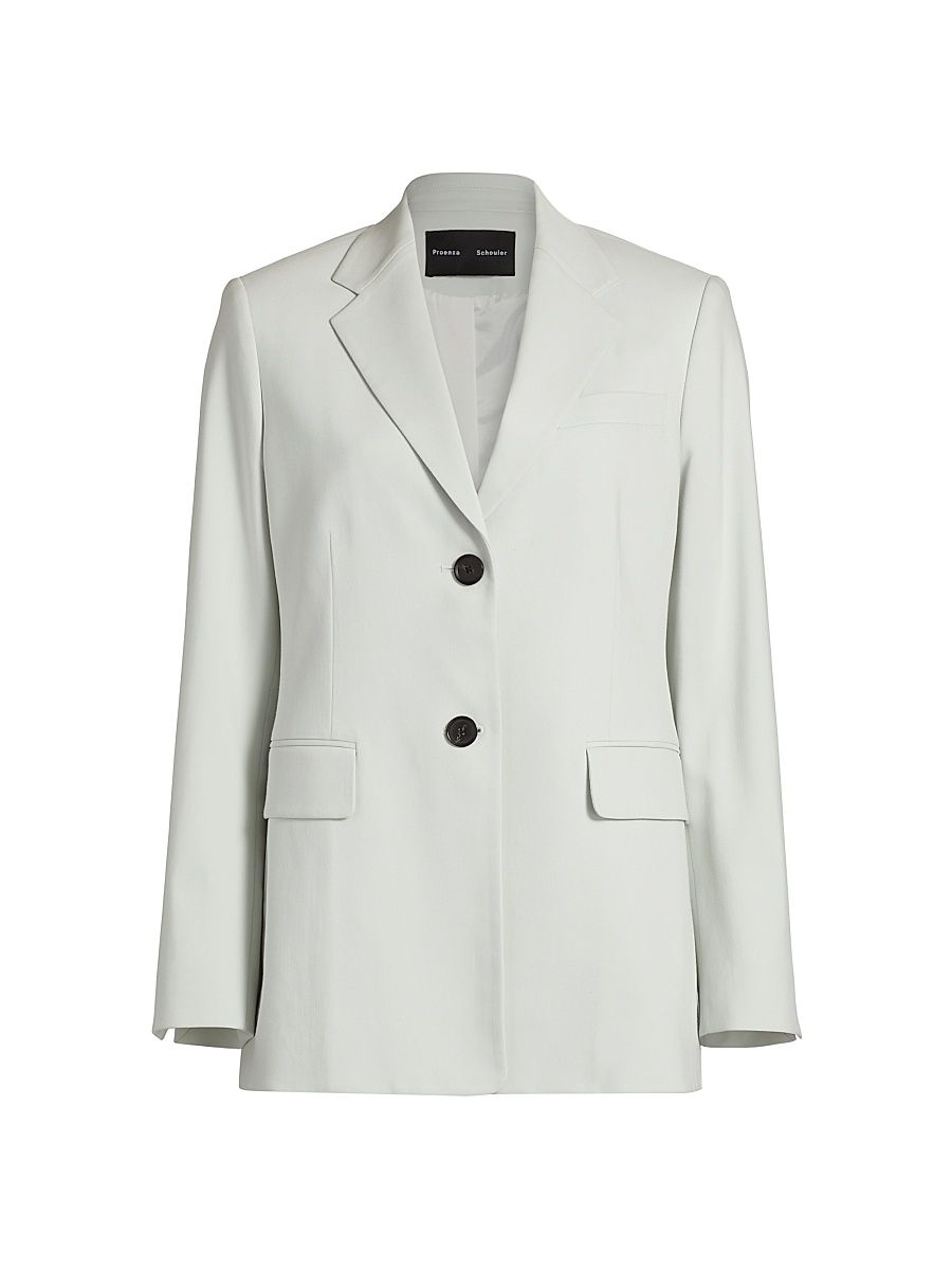 Women's Eva Cotton Single-Breasted Jacket - Pale Grey - Size 12