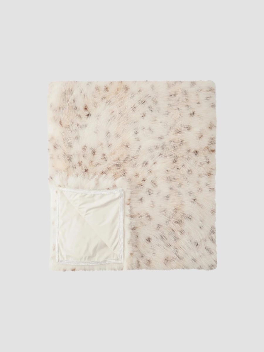 Gorski Lynx-Print Faux-Fur Throw Blanket - Lyx