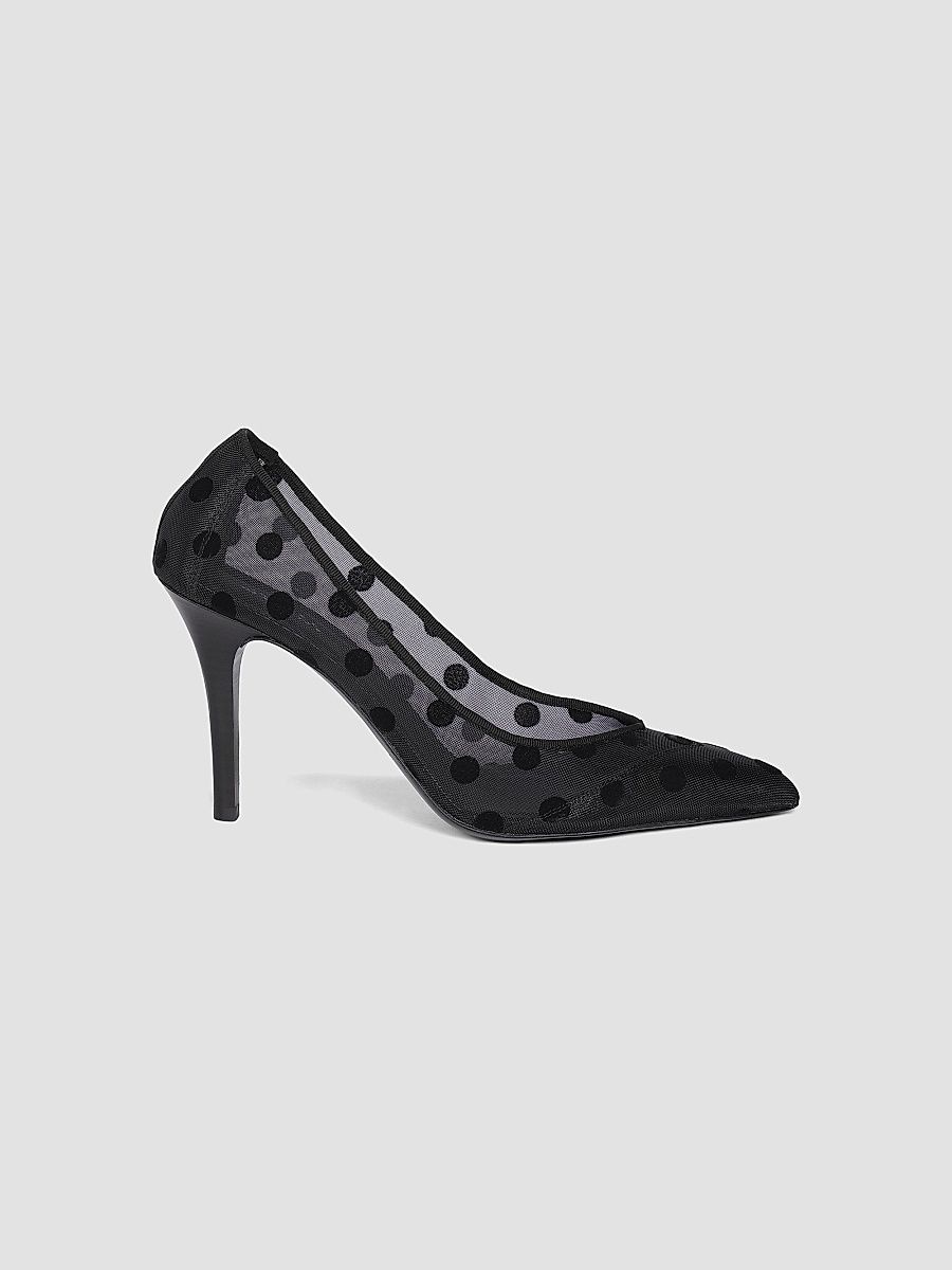 Isabel Marant Women's Pristy 90MM Polka-Dotted Mesh Pumps - Black - Size 11