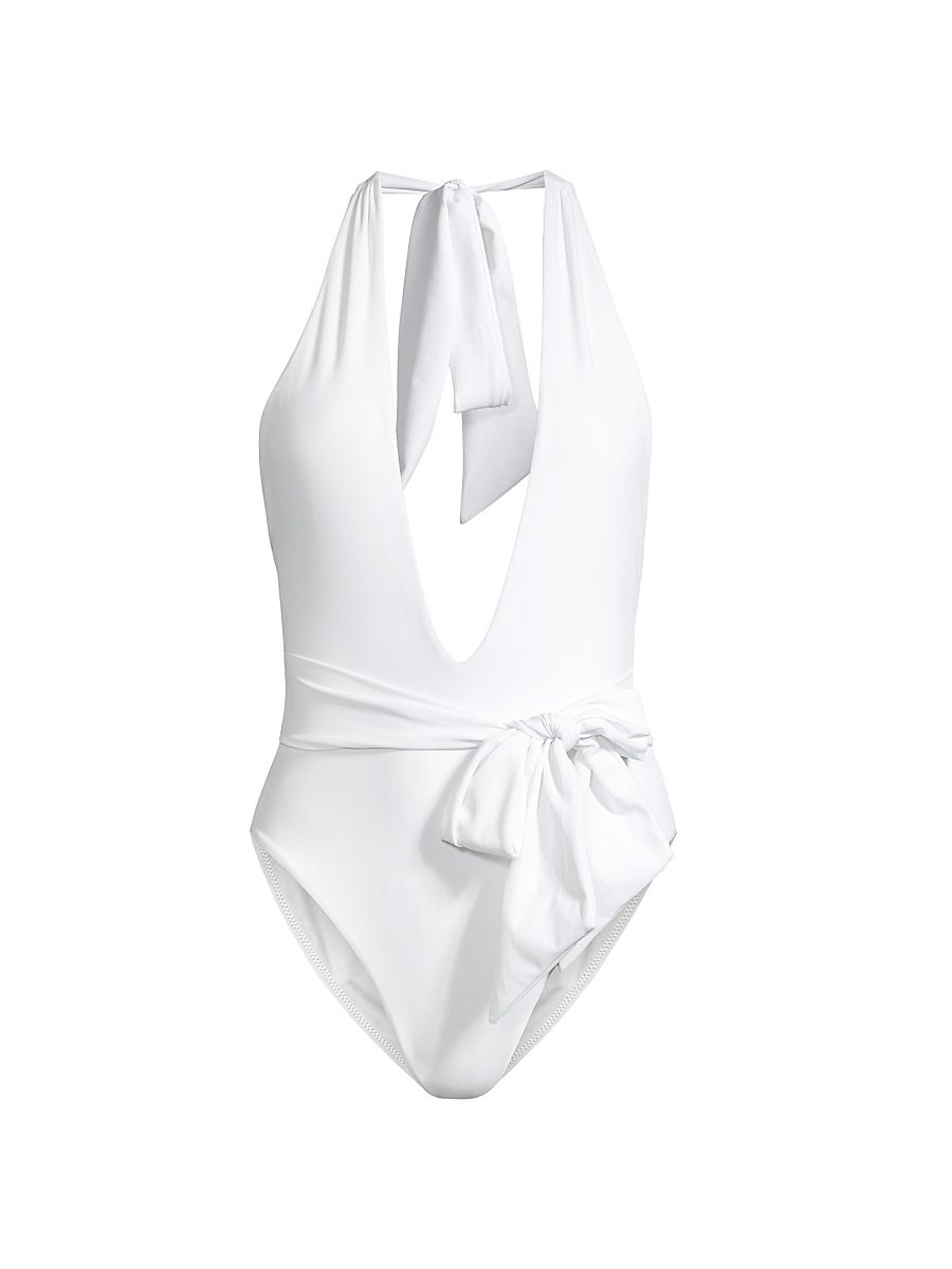 Women's Raquel One-Piece Swimsuit - White - Size Large