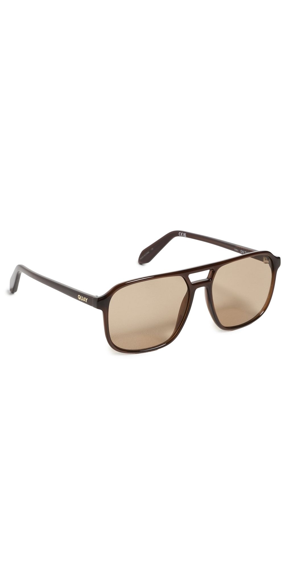 Quay On The Fly Sunglasses Dark Brown/Tan One Size