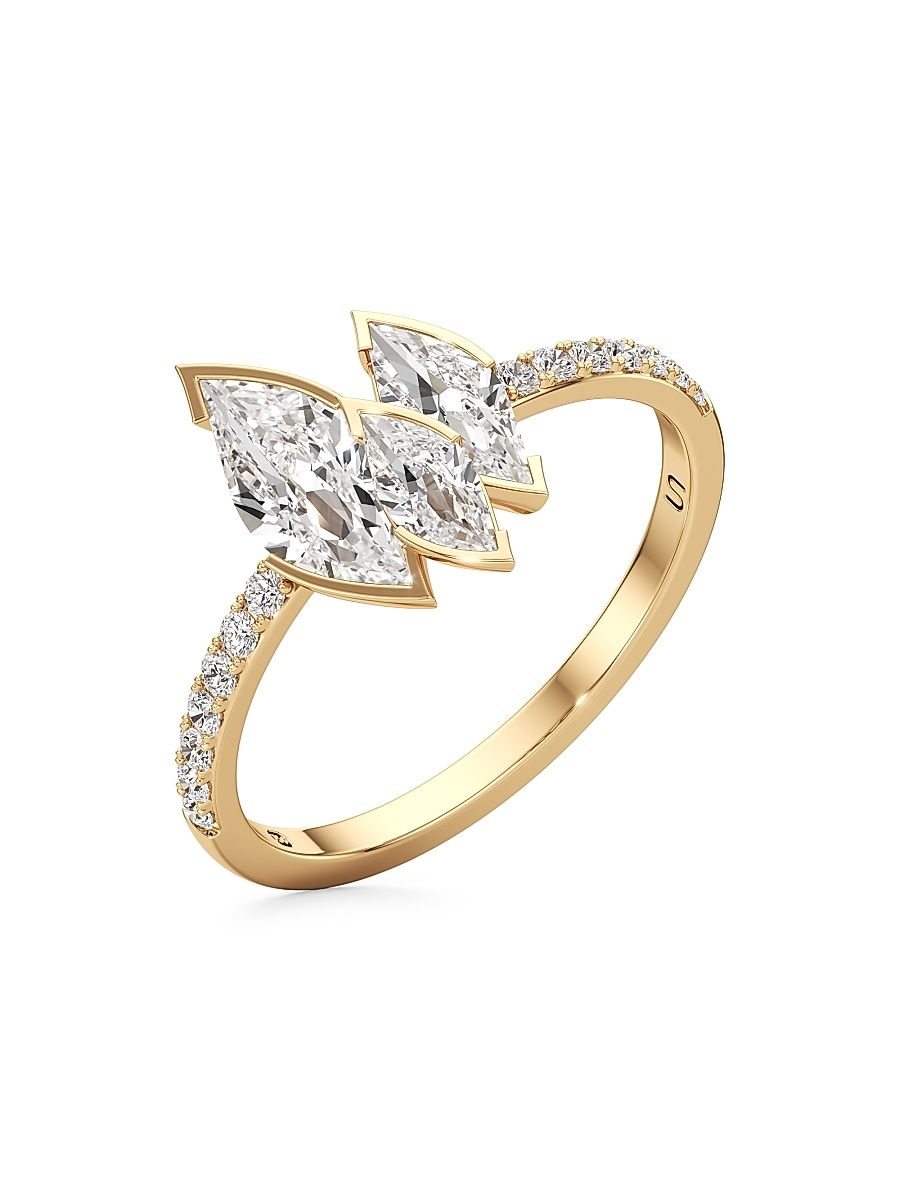 Women's Flame 18K Yellow Gold & 1.42 TCW Lab-Grown Diamond Ring - Yellow Gold - Size 5.25