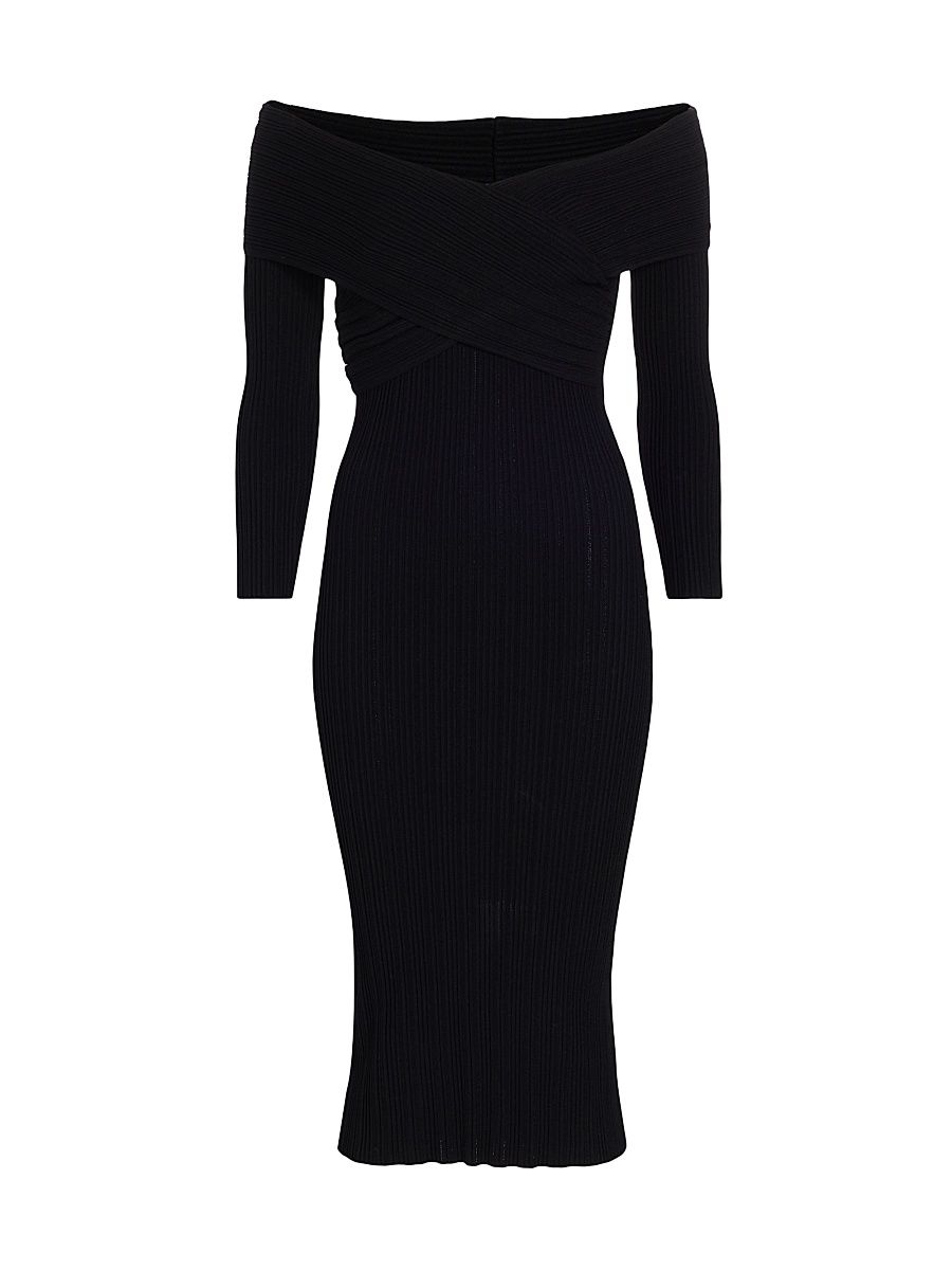Women's Soraya Off-The-Shoulder Body-Con Dress - Black - Size Small