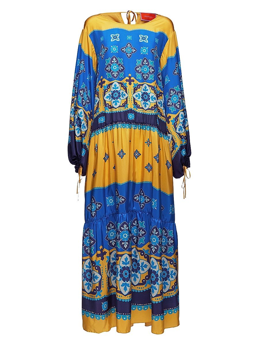 Women's Vesta Dress - Tiles Degrade Placee Blue - Size XS
