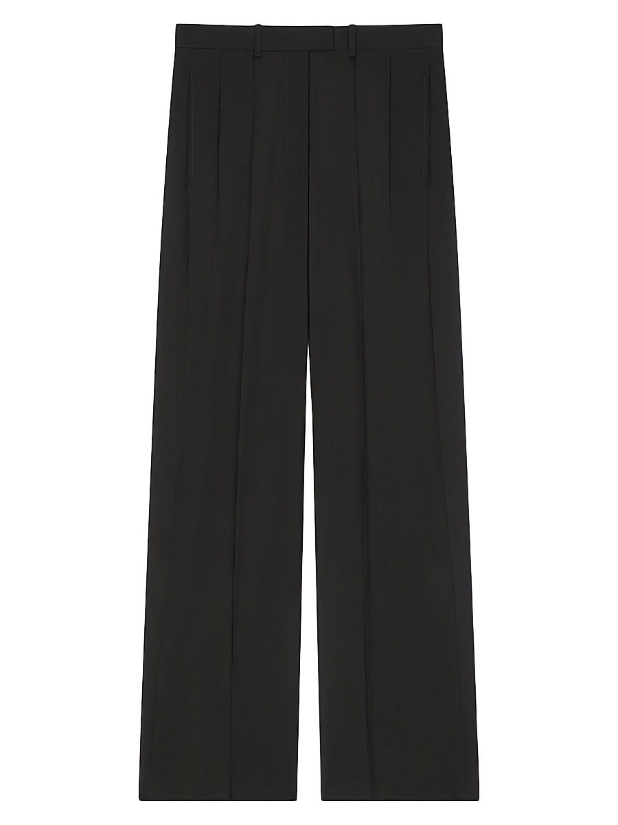 Women's Double Pleat Pants in Wool and Mohair - Black - Size 2