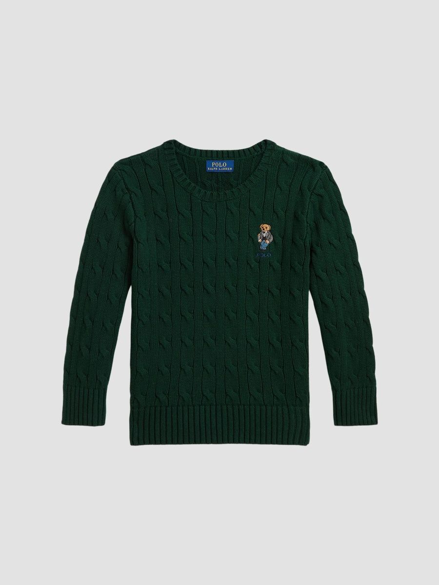 Polo Ralph Lauren Boy's Little Boy's & Boy's Polo Bear Cable-Knit Sweater - Mossa Gate - Size 14