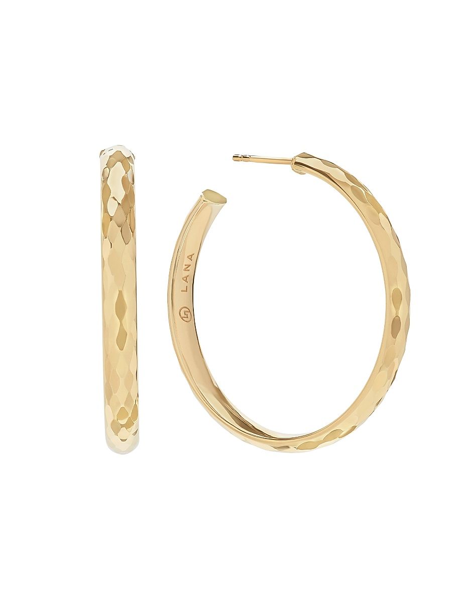 Women's Disco 14K Yellow Gold Hoop Earrings - Yellow Gold
