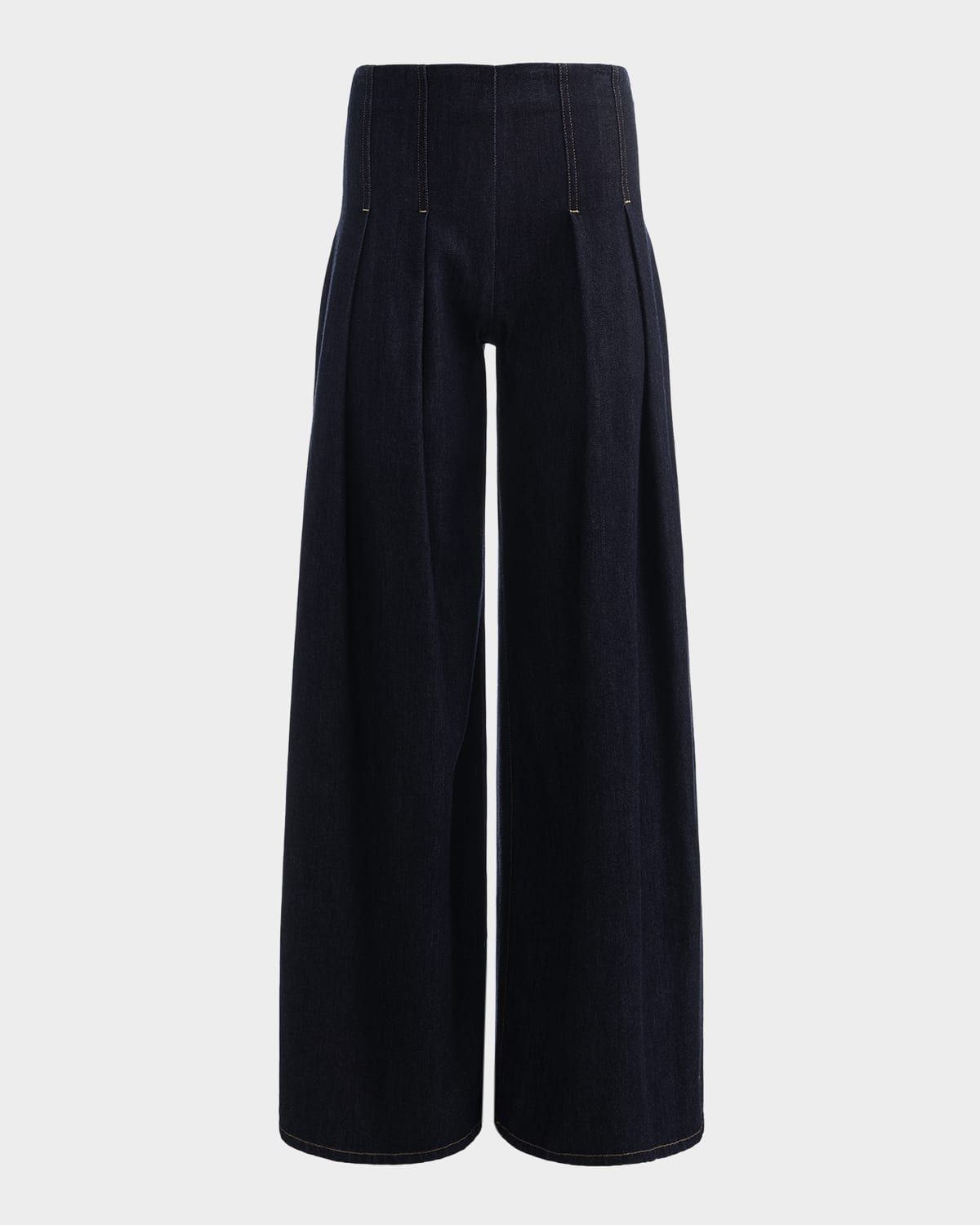 Henry Pleated Denim Trousers