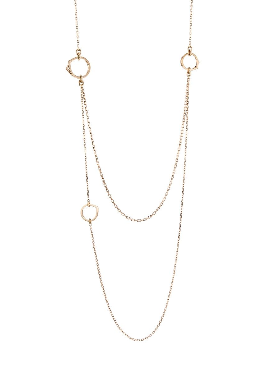Women's Antifer Pink Gold Layered Necklace - Pink Gold