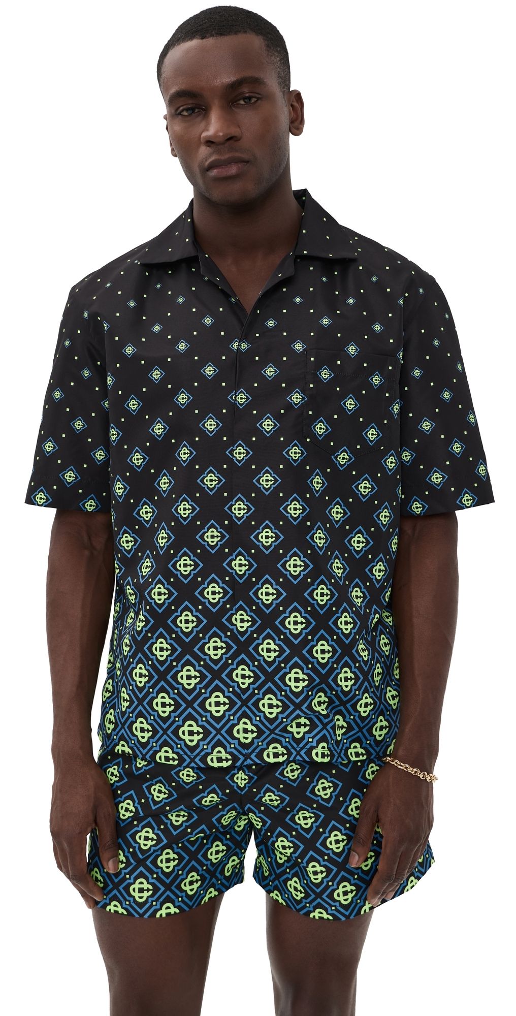 Casablanca Degrade Monogram Swim Shirt Black S