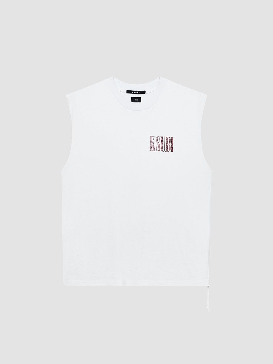 Men's Logo Cotton Tank - White - Size XXL