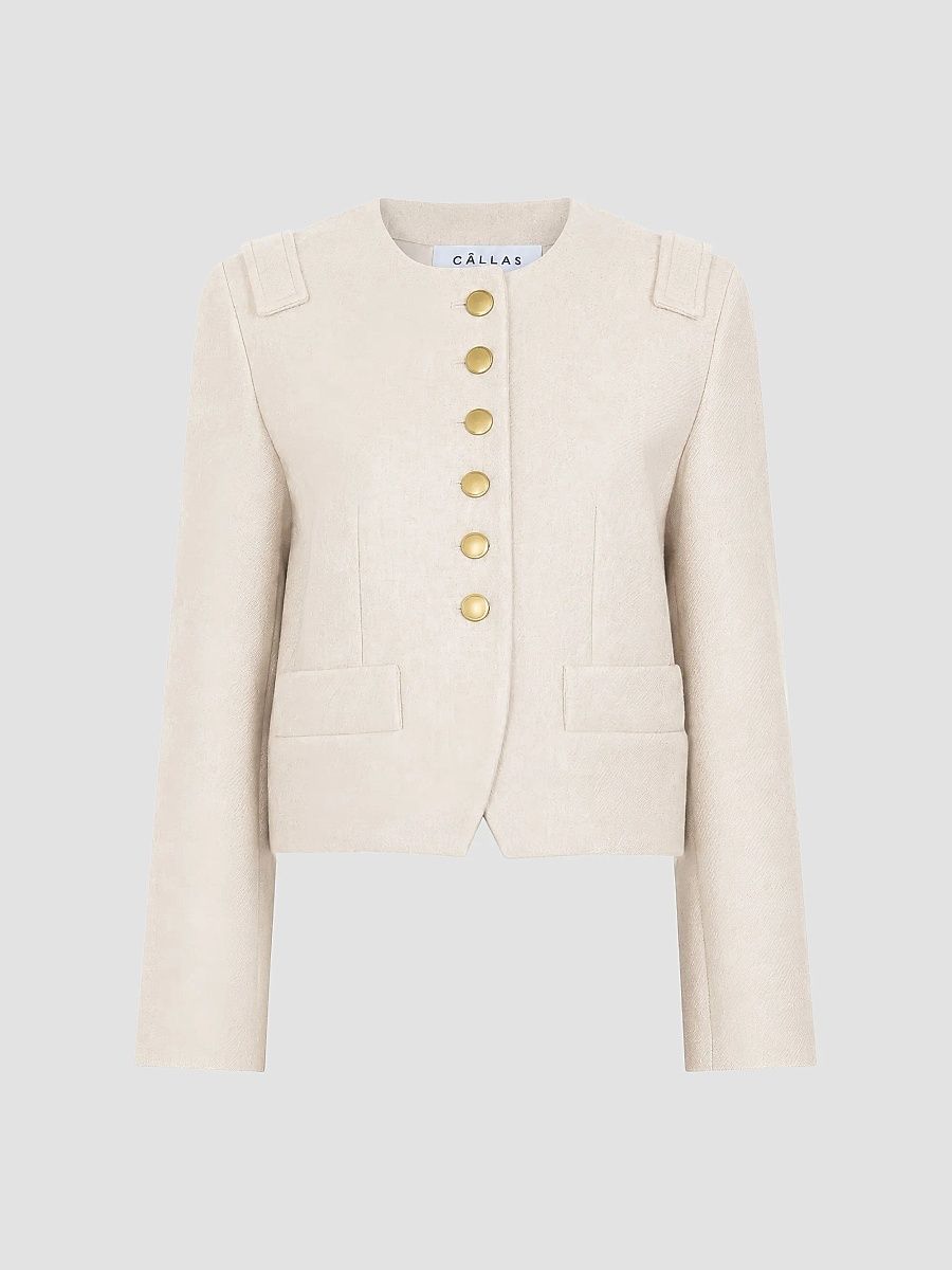 Women's Aubrey Cropped Jacket - Beige - Size 10