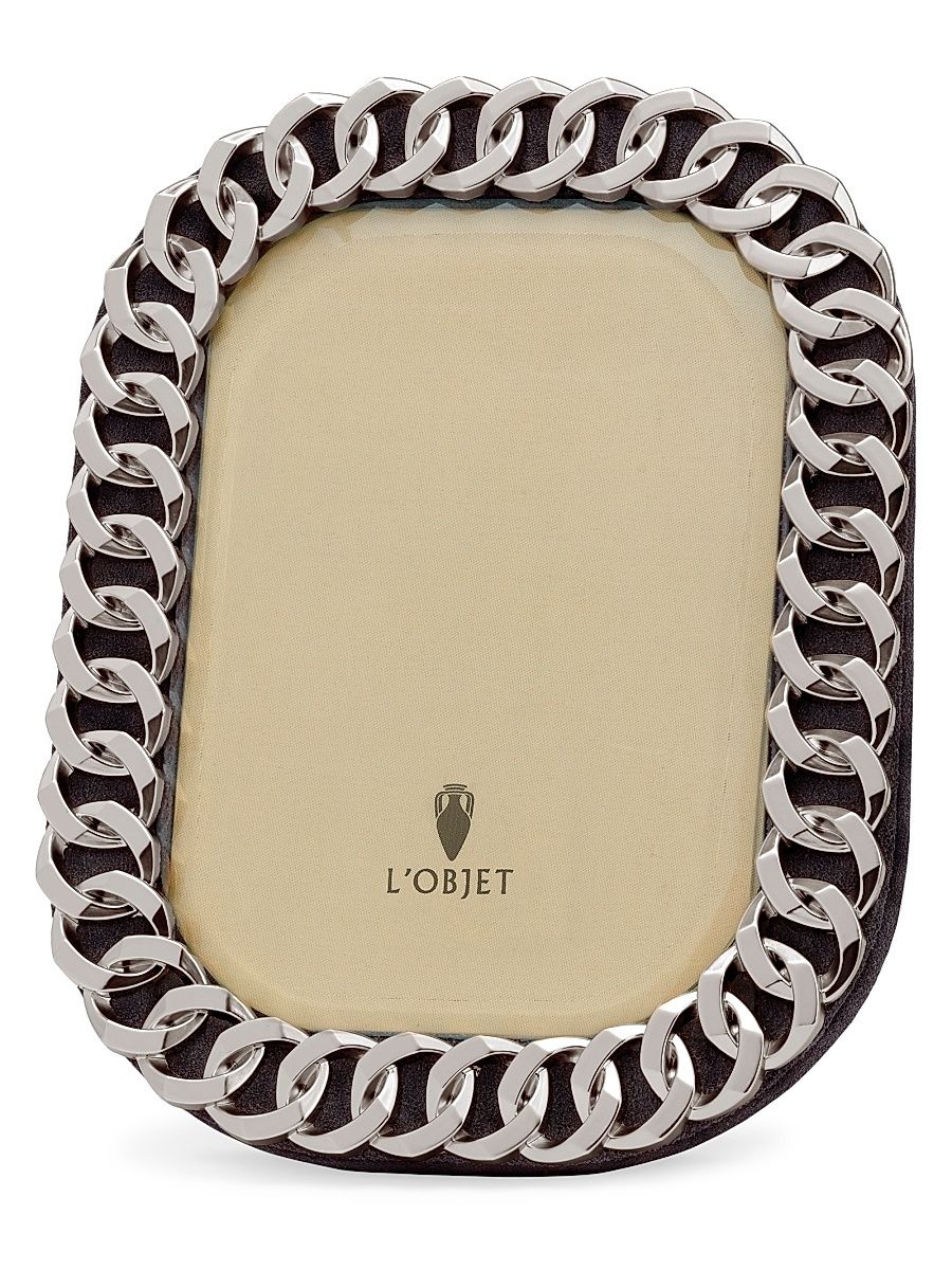 Cuban Link Platinum Picture Frame - Silver - Size 4 x 6