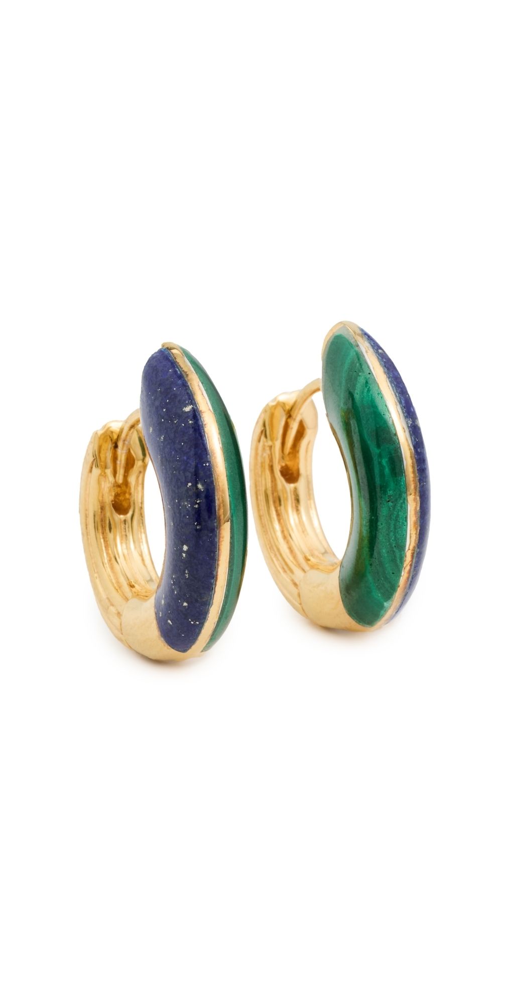 Dévé Locus Solus Hoops Lapis & Malachite One Size