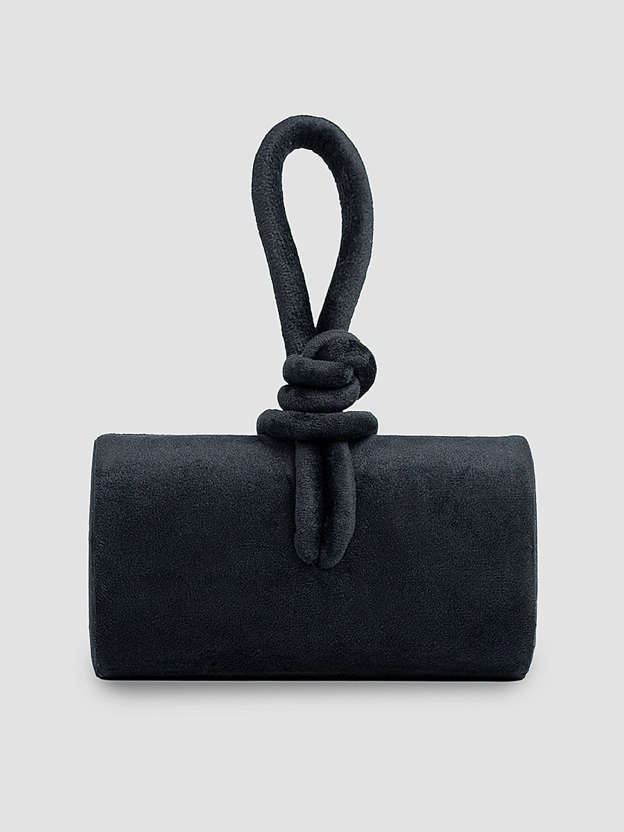 Ahikoza Women's The Amina Velvet Top Handle Bag - Black