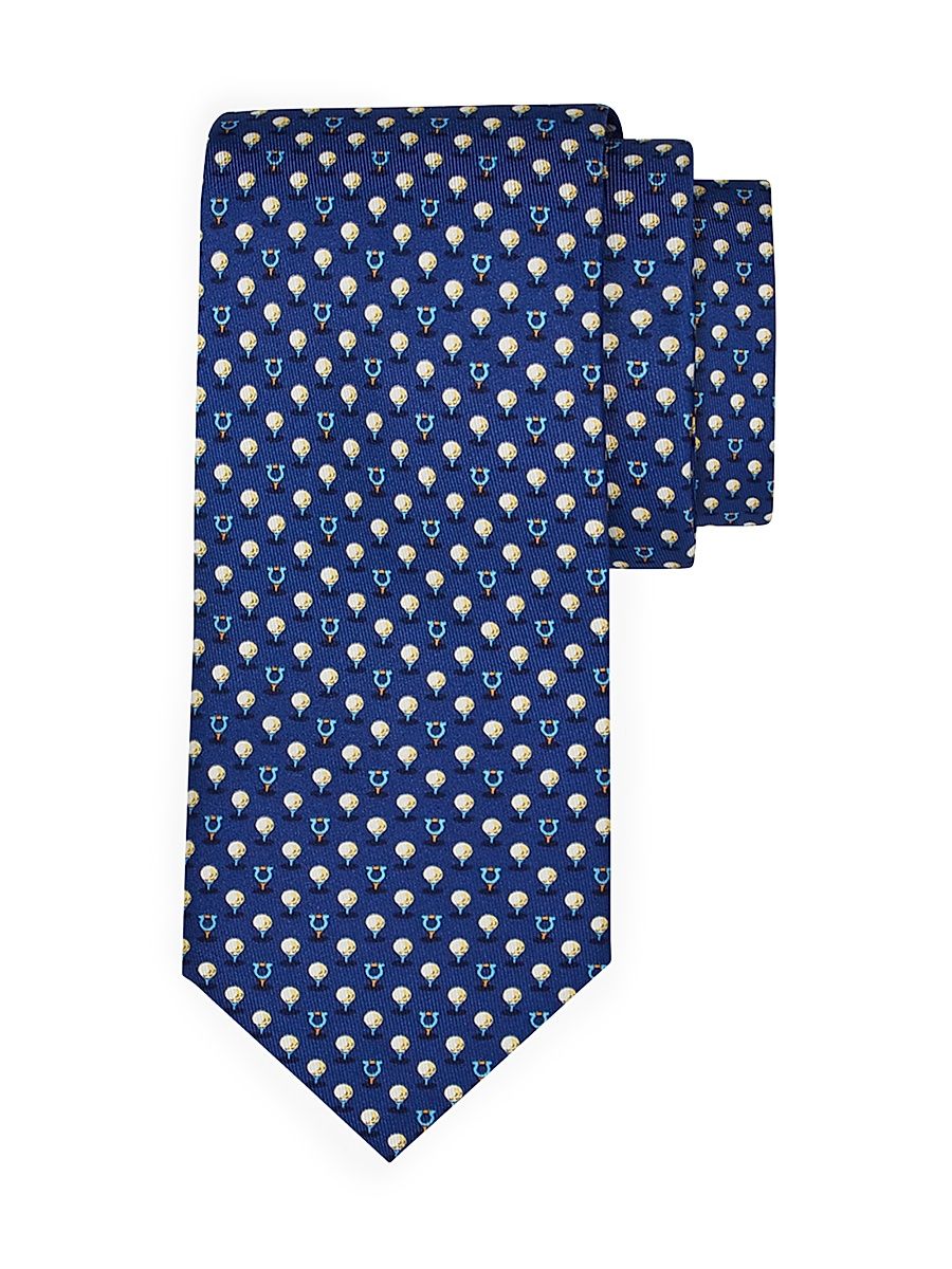 Men's Silk Jacquard Golf Tee Tie - Blue