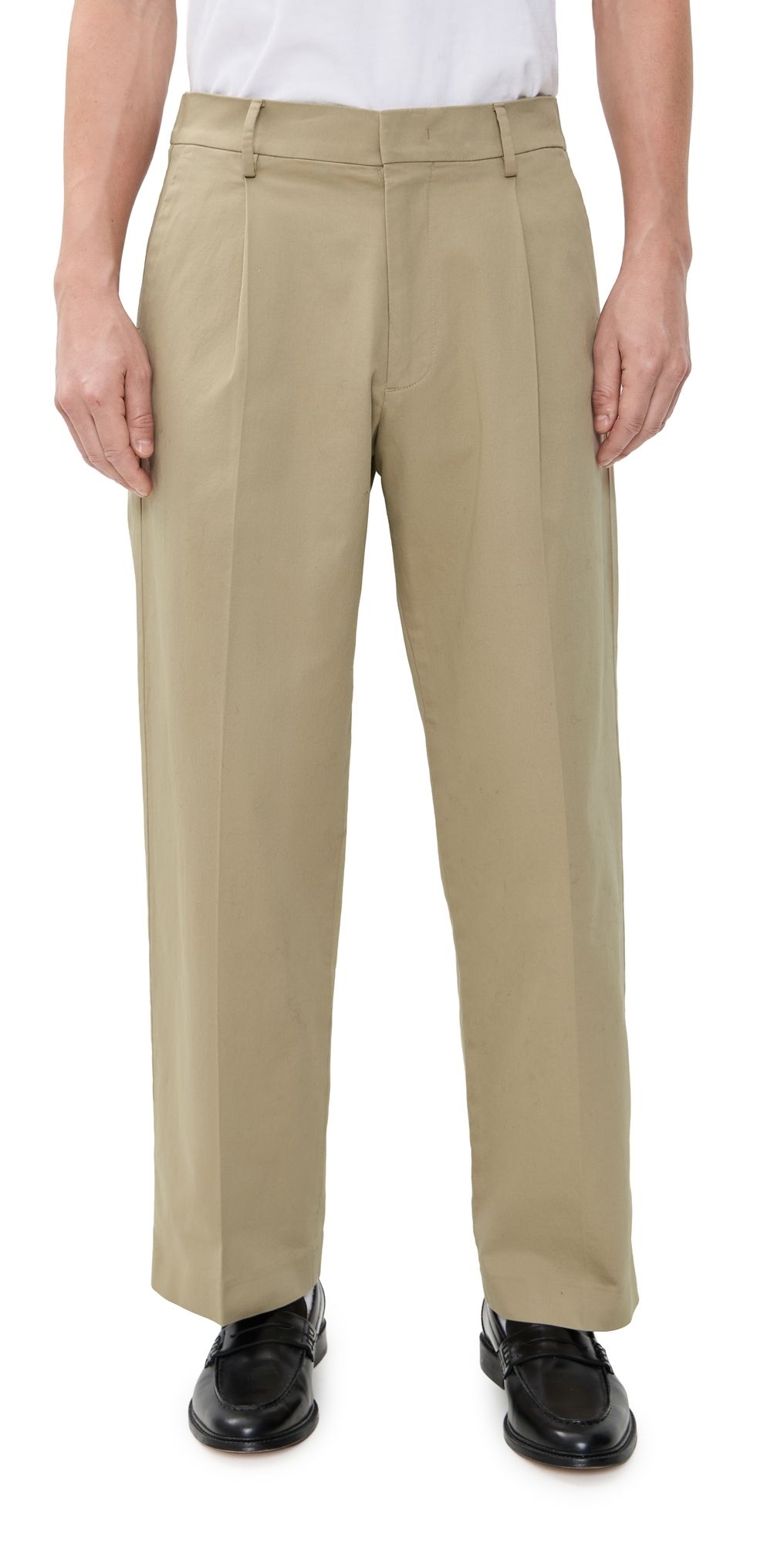 NN07 Kaye Cotton Relaxed Pleated Trousers Desert Khaki 30