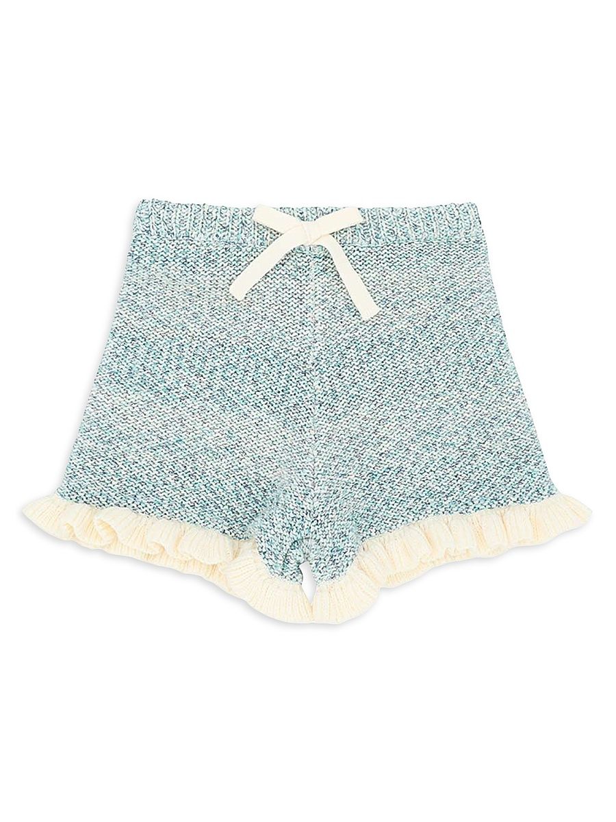 Little Girl's Patience Knit Shorts - Aqua Multi - Size 12