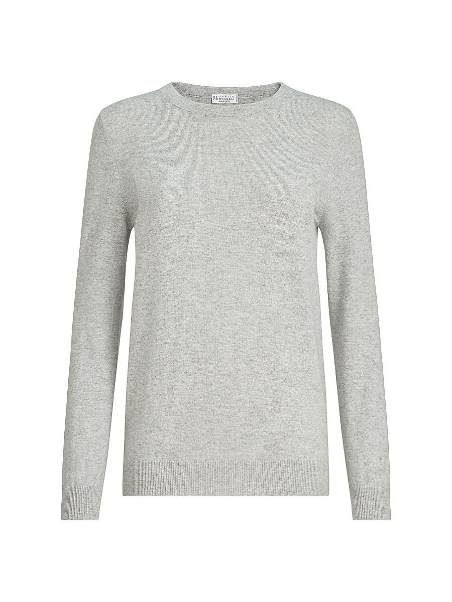 Women's Cashmere Sweater with Monili - Oyster - Size XXXL